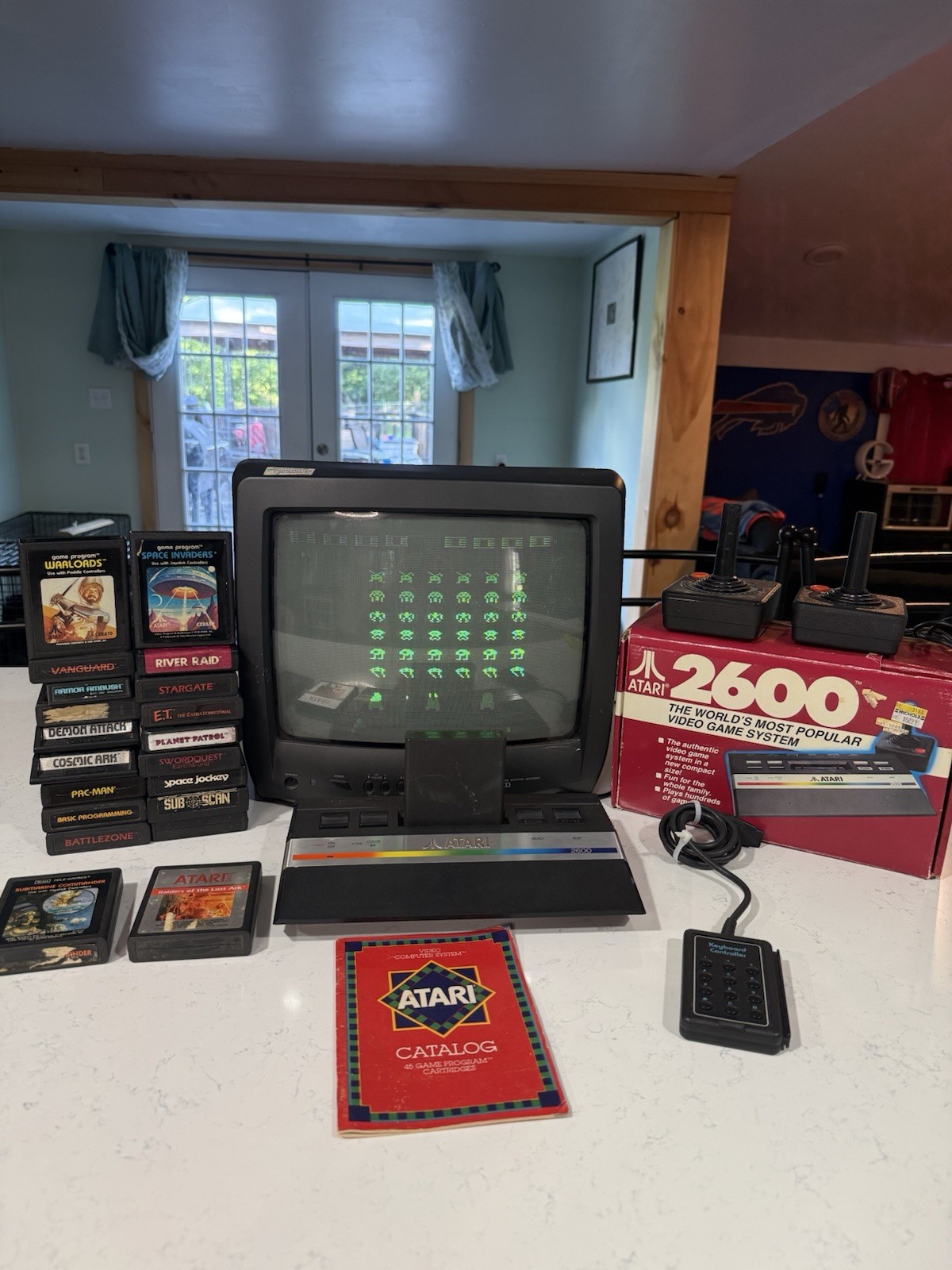 Atari 2600 Jr Console Bundle Box 21 Games 2 Joysticks Keyboard Controller Tested