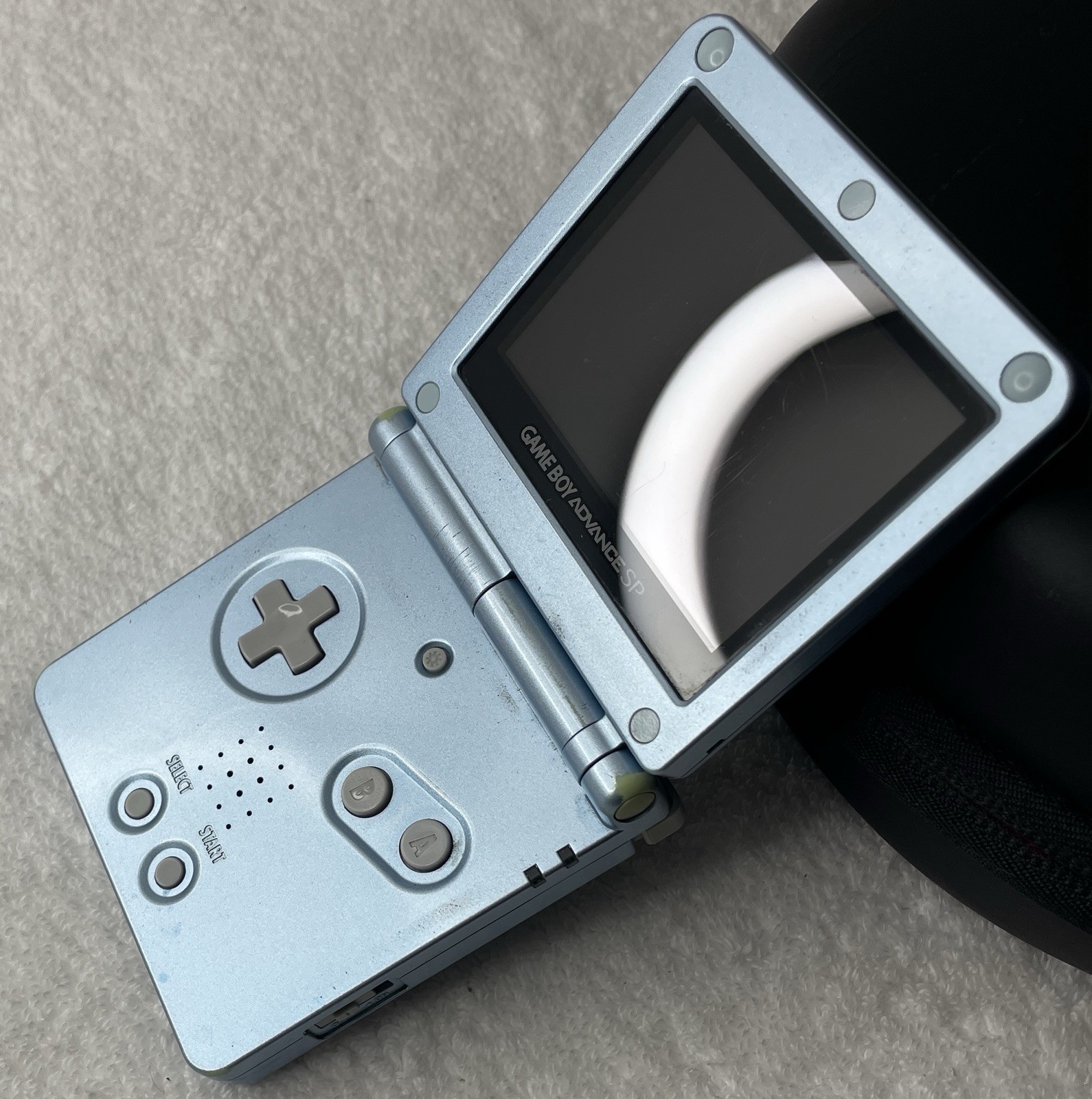 Nintendo Game Boy Advance SP GBA Pearl Blue AGS-101 Handheld Console- Tested