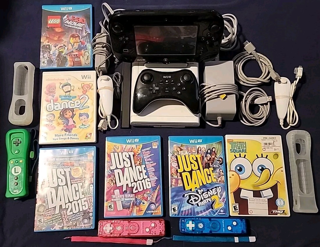 Nintendo Wii U Lot 8GB Handheld System – White/Black Tested (H)