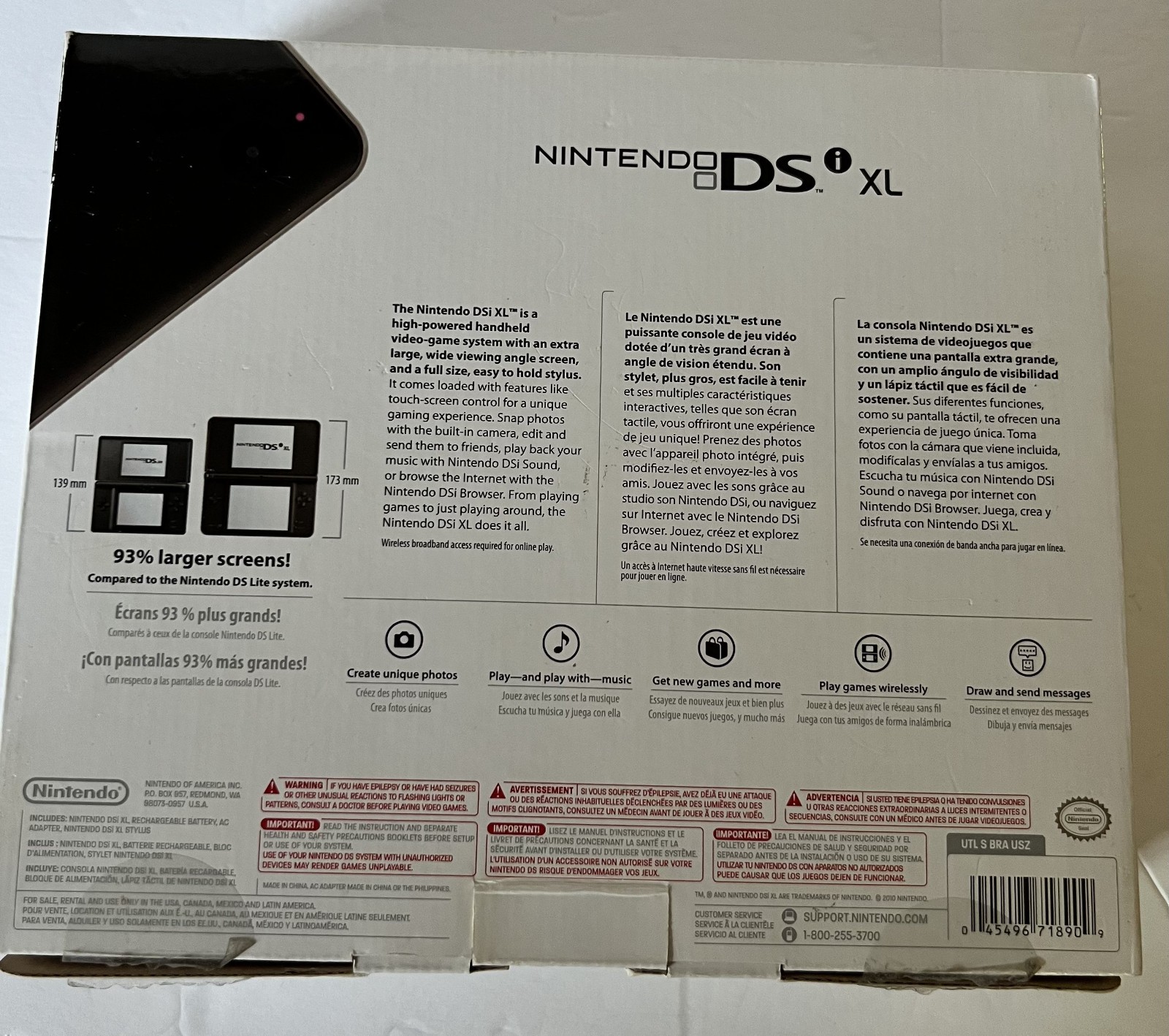 Nintendo DSi XL / Bronze / Complete in Box (2010, Nintendo) w/6 games