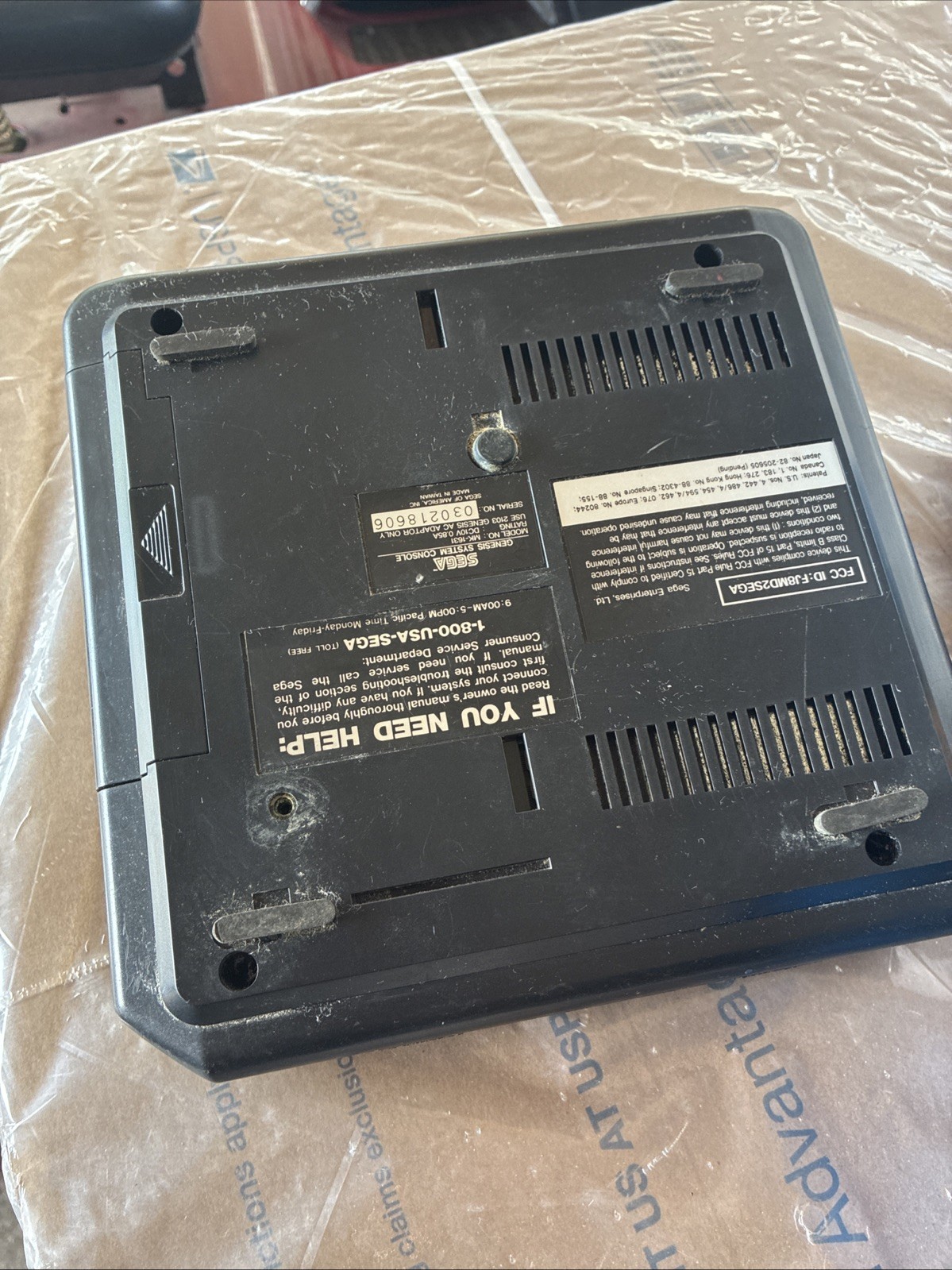 Sega Genesis Black Console Only, MK-1631 Gen 2 (powers On -But Not Fully Tested)