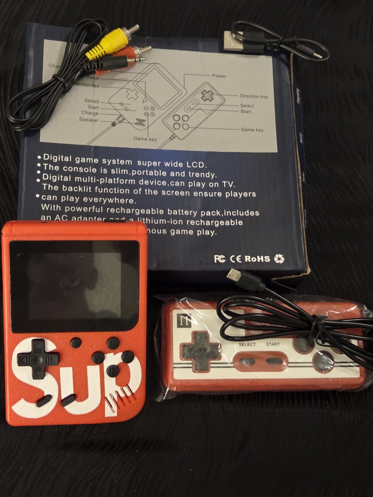 RED Mini Game Box Retro Handheld Game Console 400 games