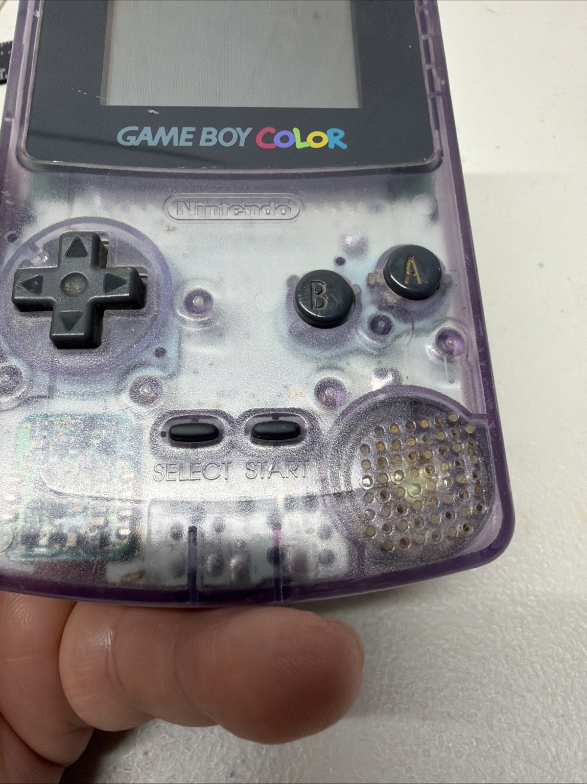 Nintendo Game Boy Color Atomic Purple CGB-001 Handheld Console & Tweety Game