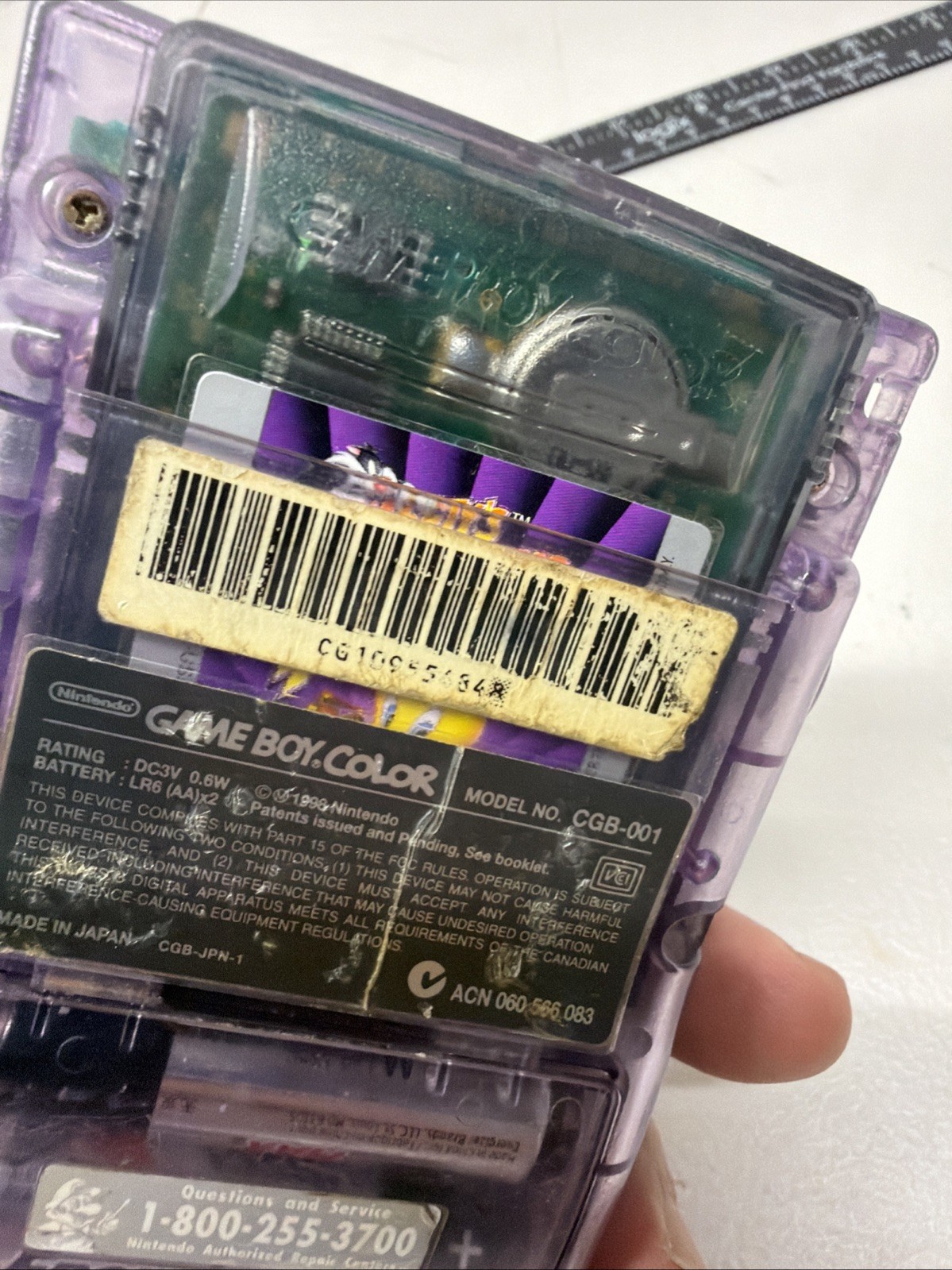 Nintendo Game Boy Color Atomic Purple CGB-001 Handheld Console & Tweety Game