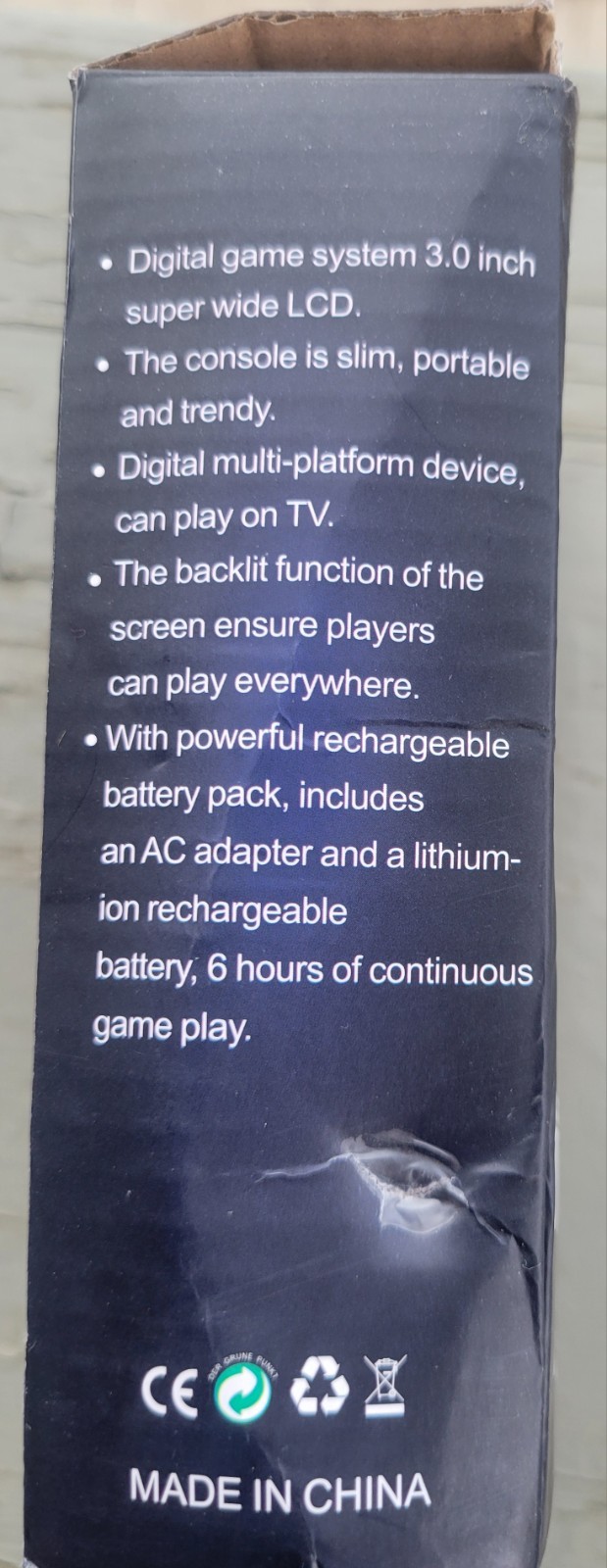 Game Box Plus Digital Game System with Rechargeable Battery and AC Adapter