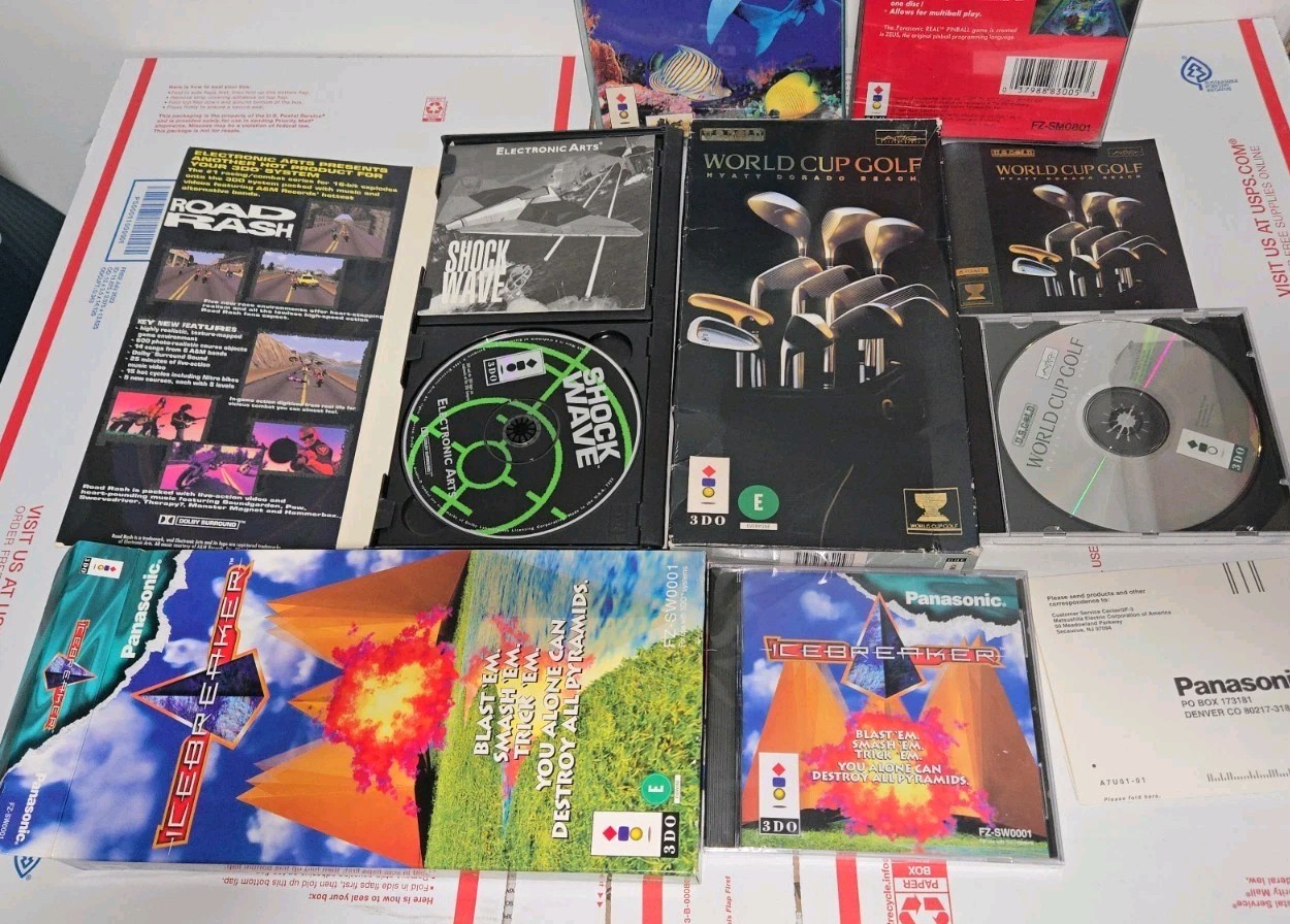 5 3DO Games Including Real Pinball New Sealed, Iceland Breaker Cd Still Sealed