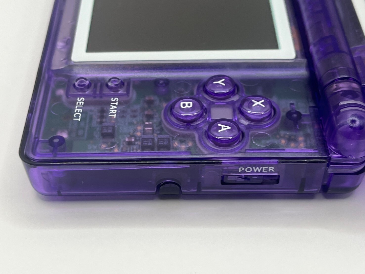 Nintendo DS Lite Console Purple Custom Transparent Clear w/ Stylus & Charger