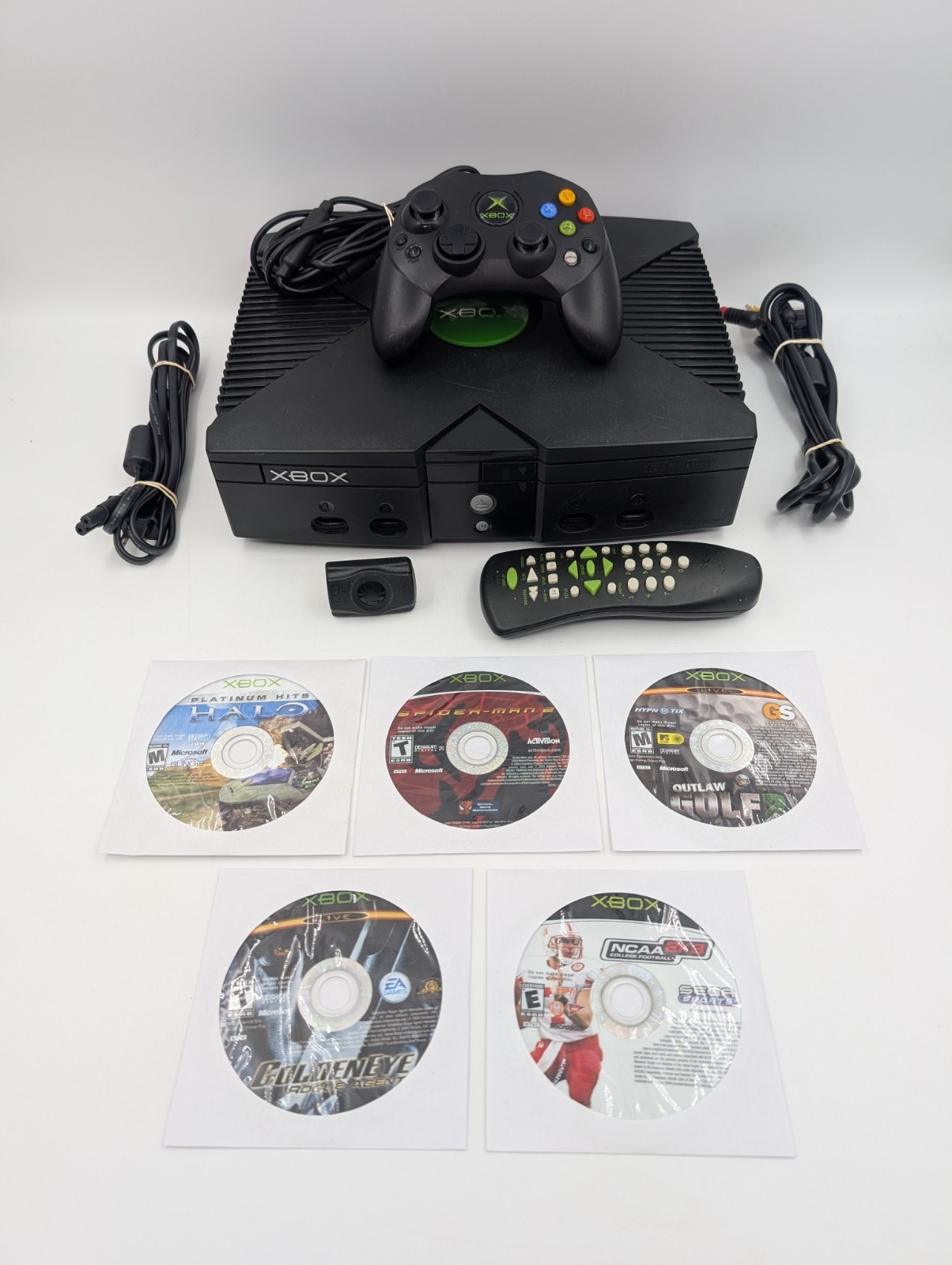 Original OG Xbox Complete Console w/ Controller, 5 Games & Media Remote – Tested