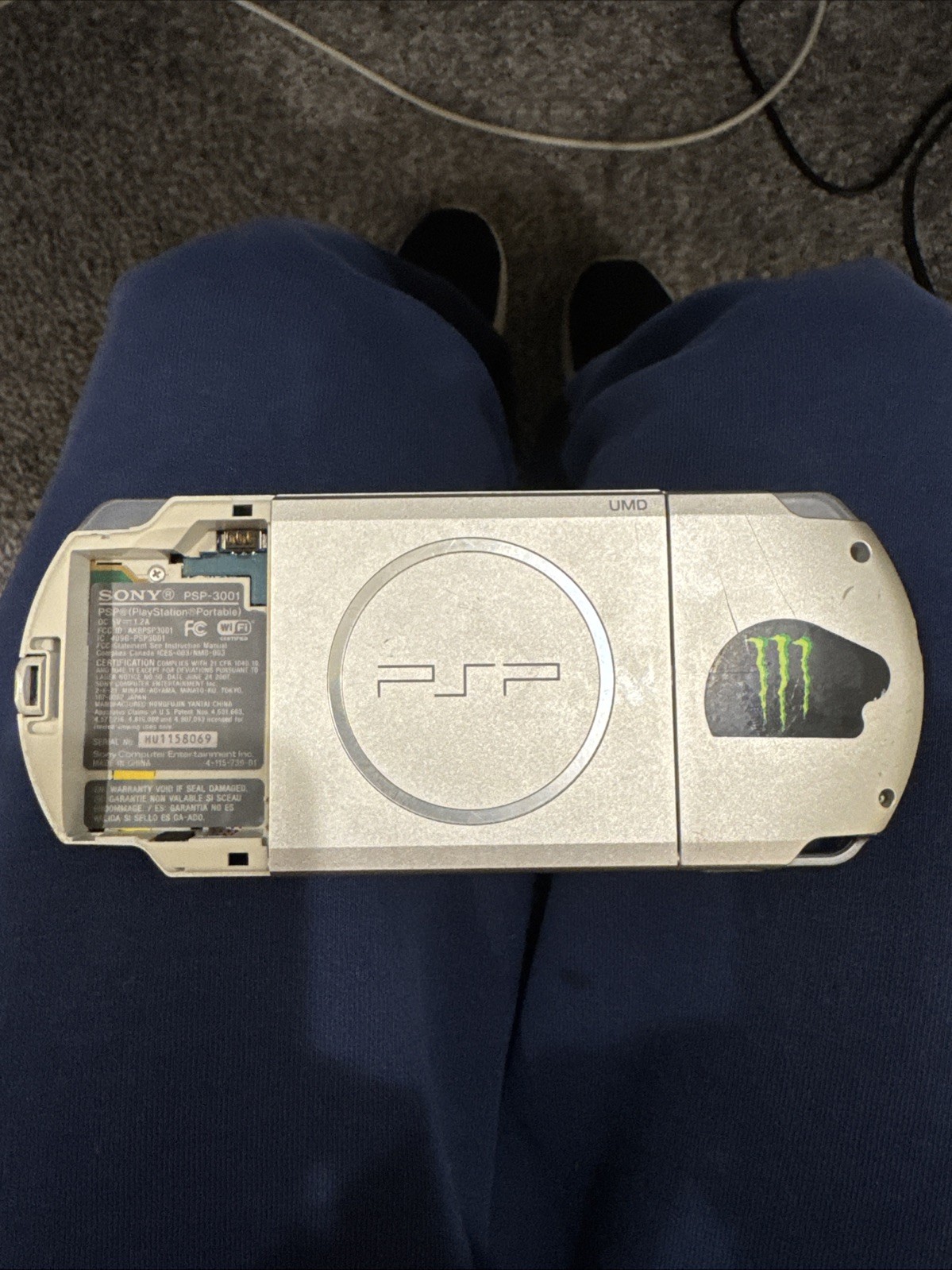 Used Silver PSP 3001 & Case **NO BATTERY & BATTERY COVER** **READ DESCRIPTION**