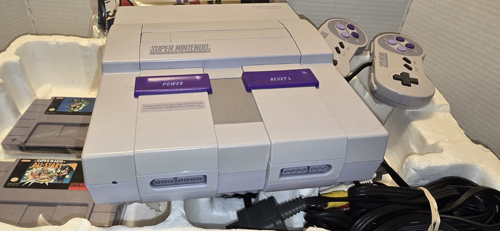 Super Nintendo SNES Console Super Set in Box Mario All-Stars Bonus