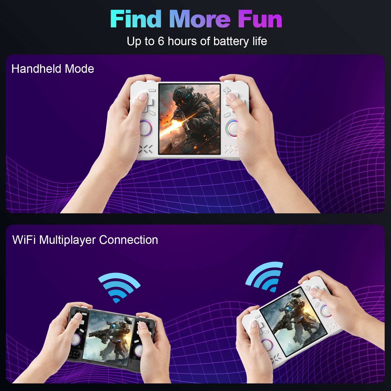 XF40H Retro Handheld Game Console, 4.0 inch HD Screen, Linux 64-bit System, 1…