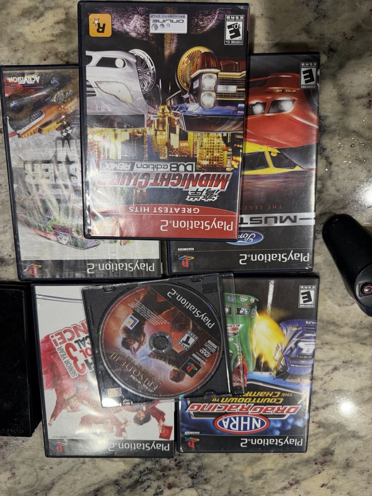 Sony PlayStation 2 Slim PS2 Game Console System Bundle -6 GAMES 2 controllers
