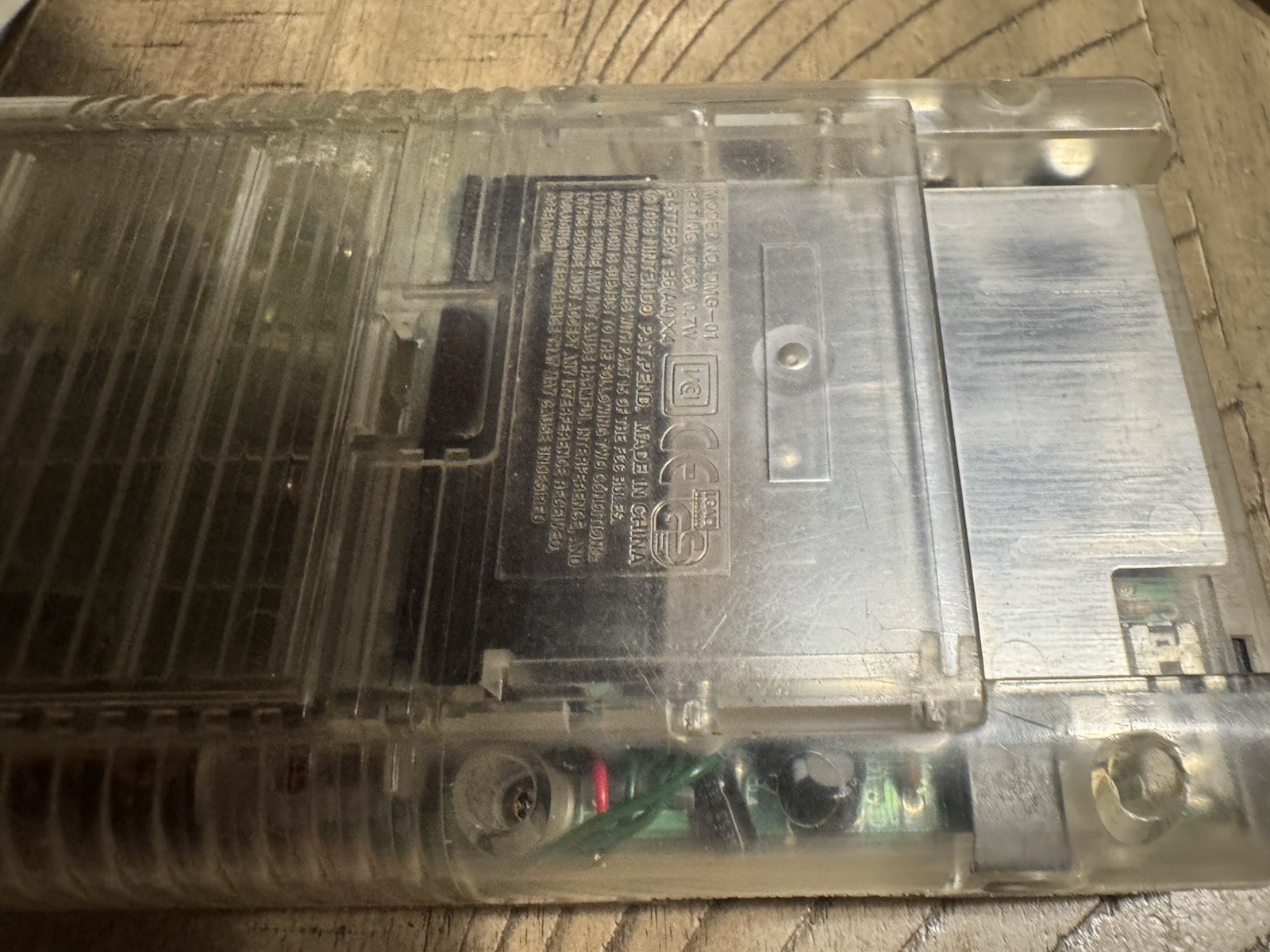 Nintendo Game Boy Transparent Clear Classic Handheld Console *TESTED WORKING *