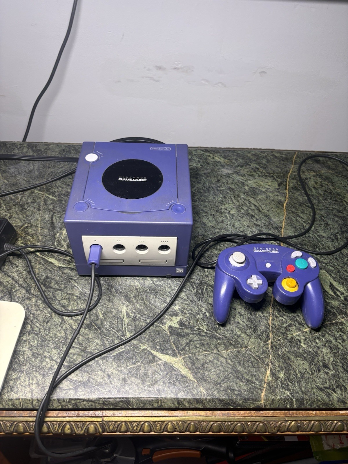 Nintendo GameCube Indigo Console Bundle OEM Controller Cords Tested Working