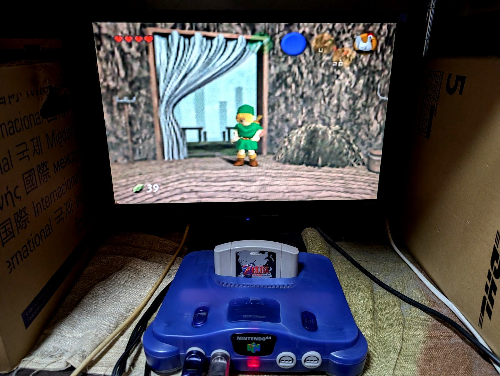 Nintendo 64 Region Free Console Midnight Blue 2controllers japan