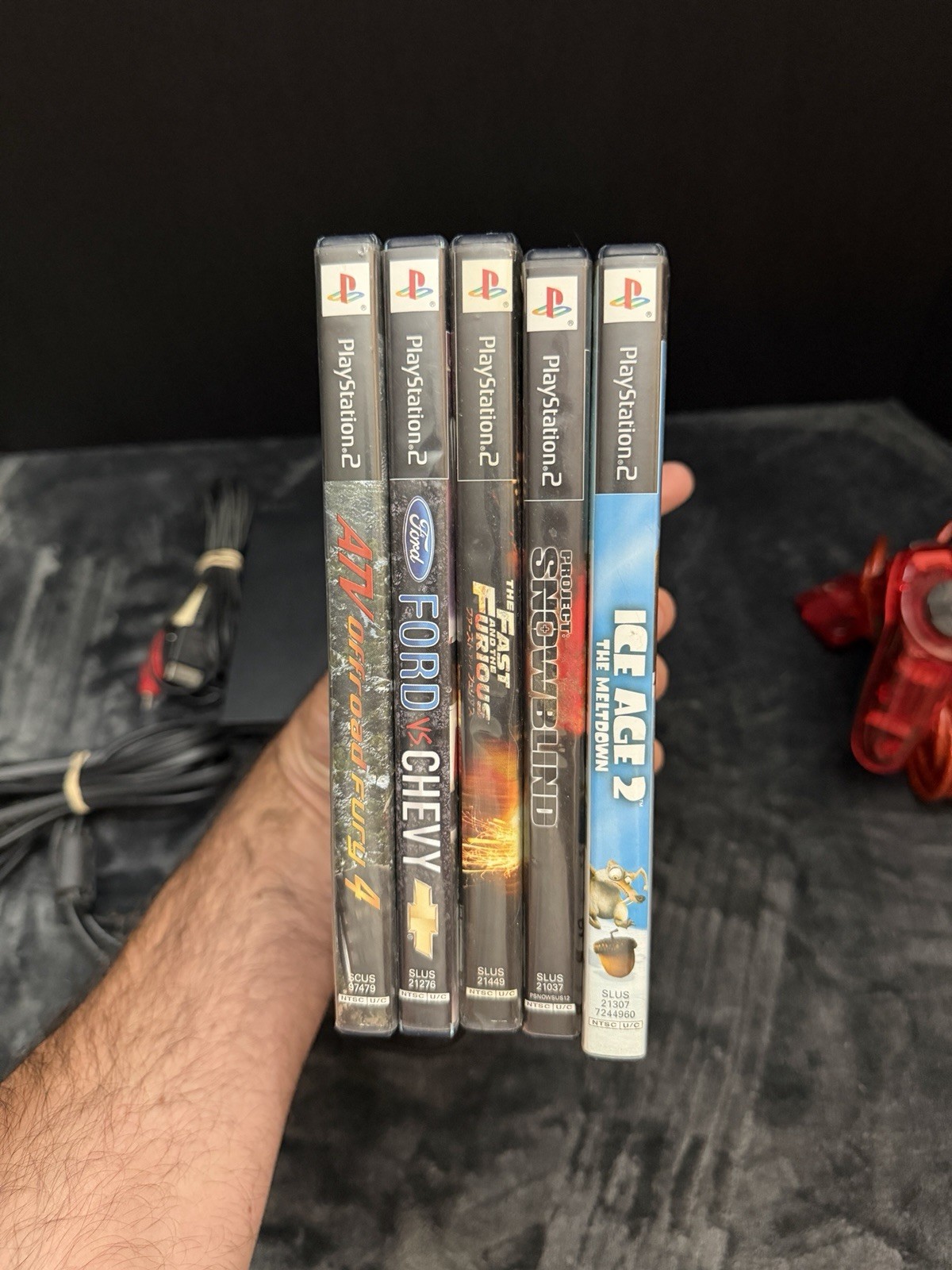 Sony PlayStation 2 Slim PS2 (SCPH-77001) Console Bundle W Games, Controller, Mem