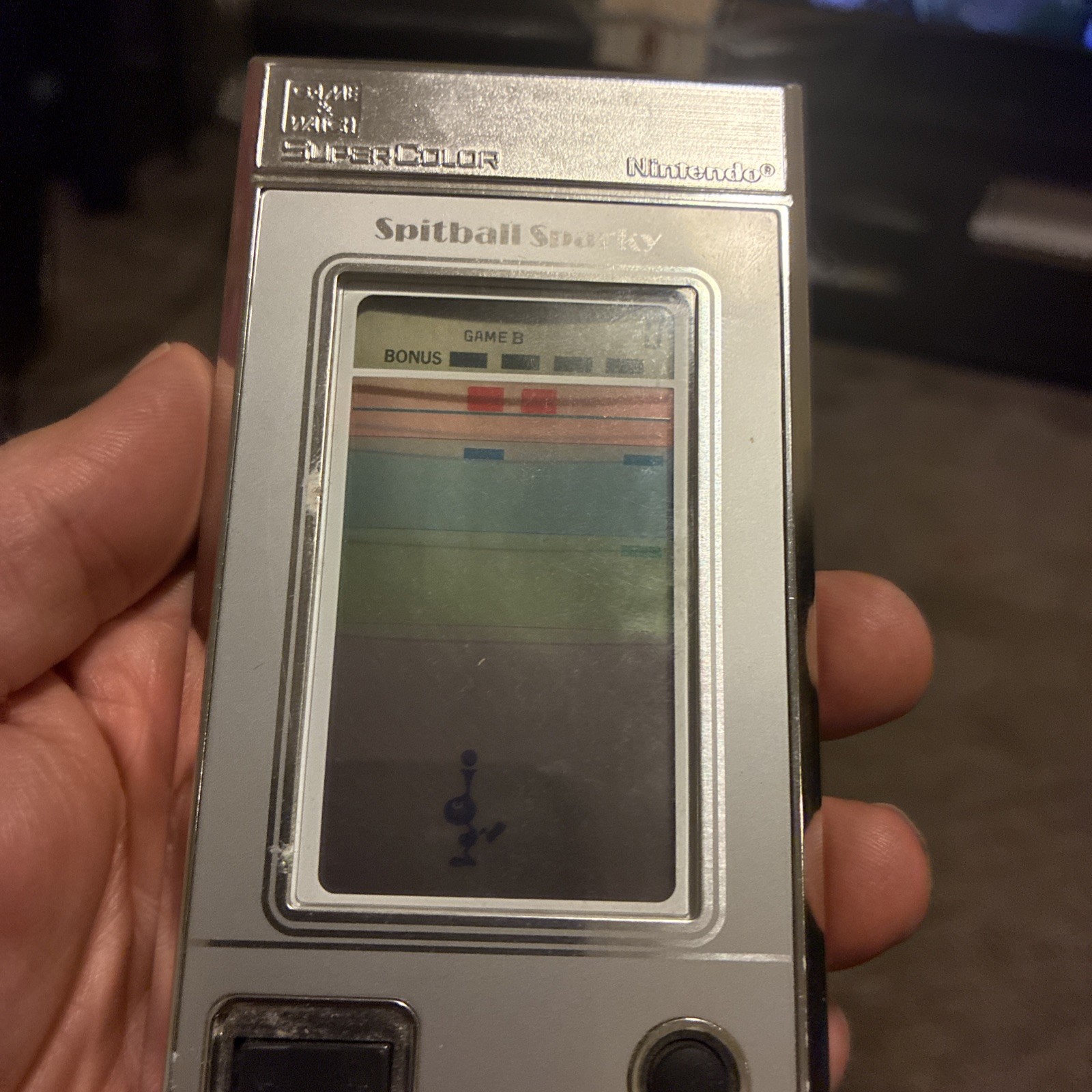 Nintendo Game & Watch Spitball Sparky BU-201 Super Color RARE Vintage 1984 Works