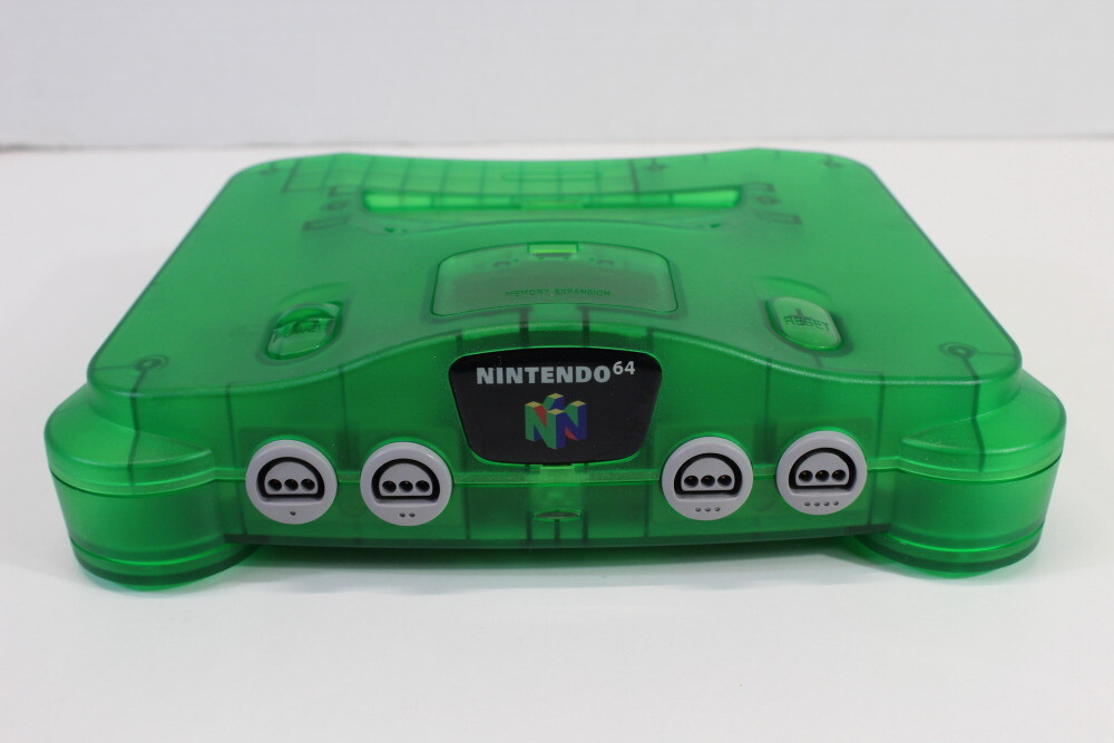 Nintendo 64 Clear Jungle Green Console NTSC REGION FREE N64 Controller AC AV LED