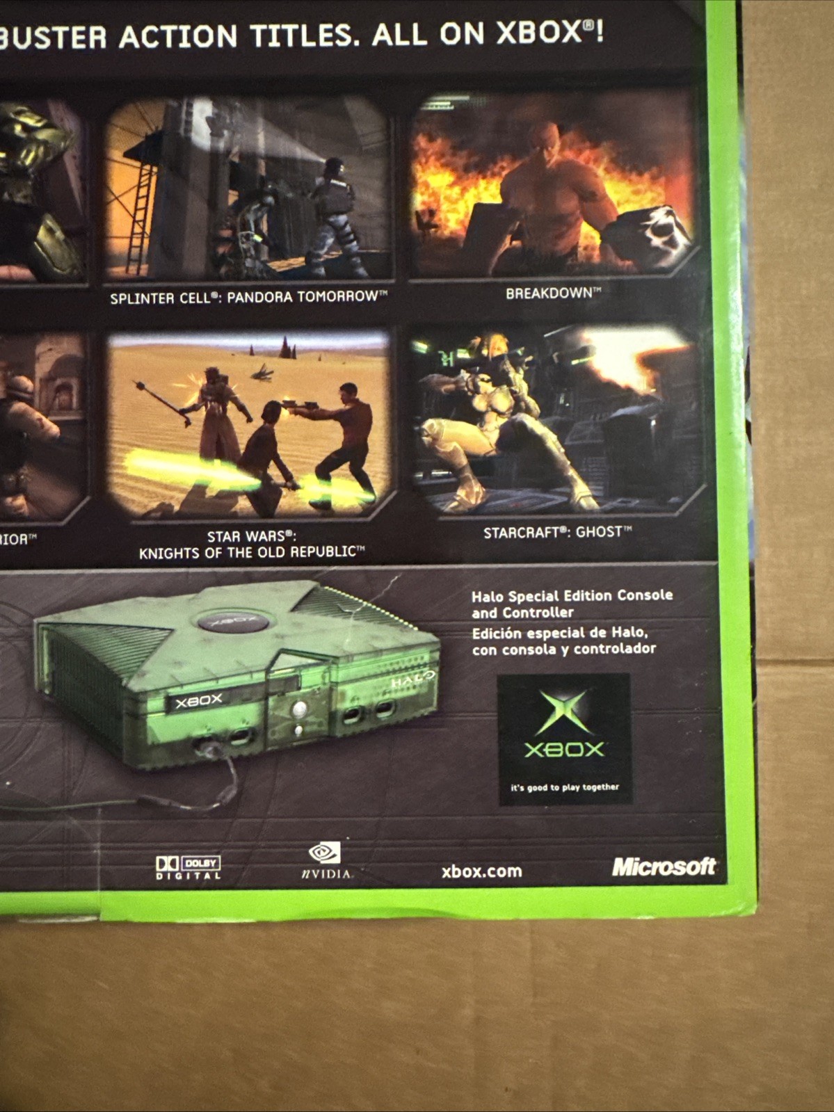 Special Edition Halo Edition Green OG Xbox Console BOX ONLY MINT (No Console)