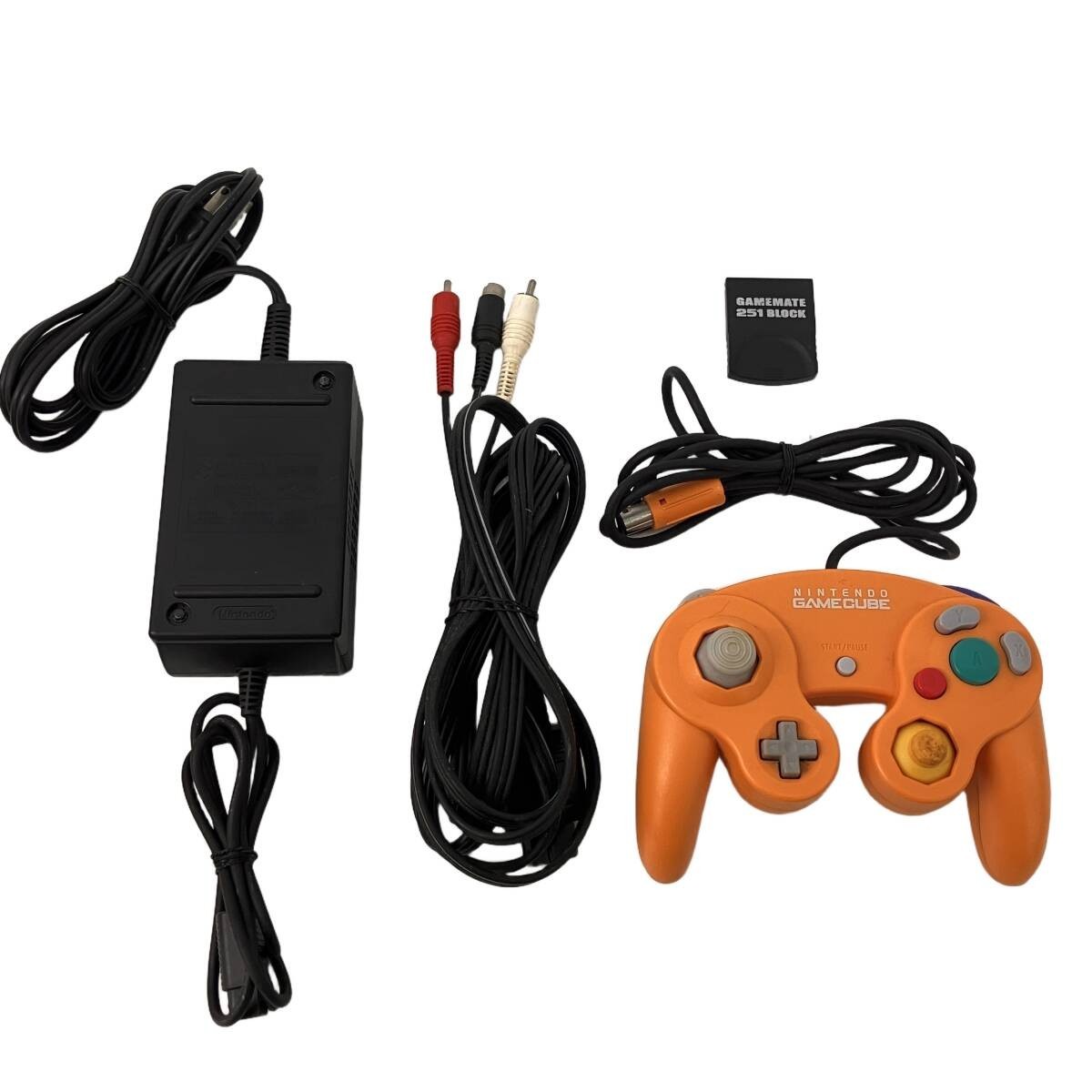 Nintendo GameCube Spice Orange Console DOL-001 Controller Set Tested Japan GC