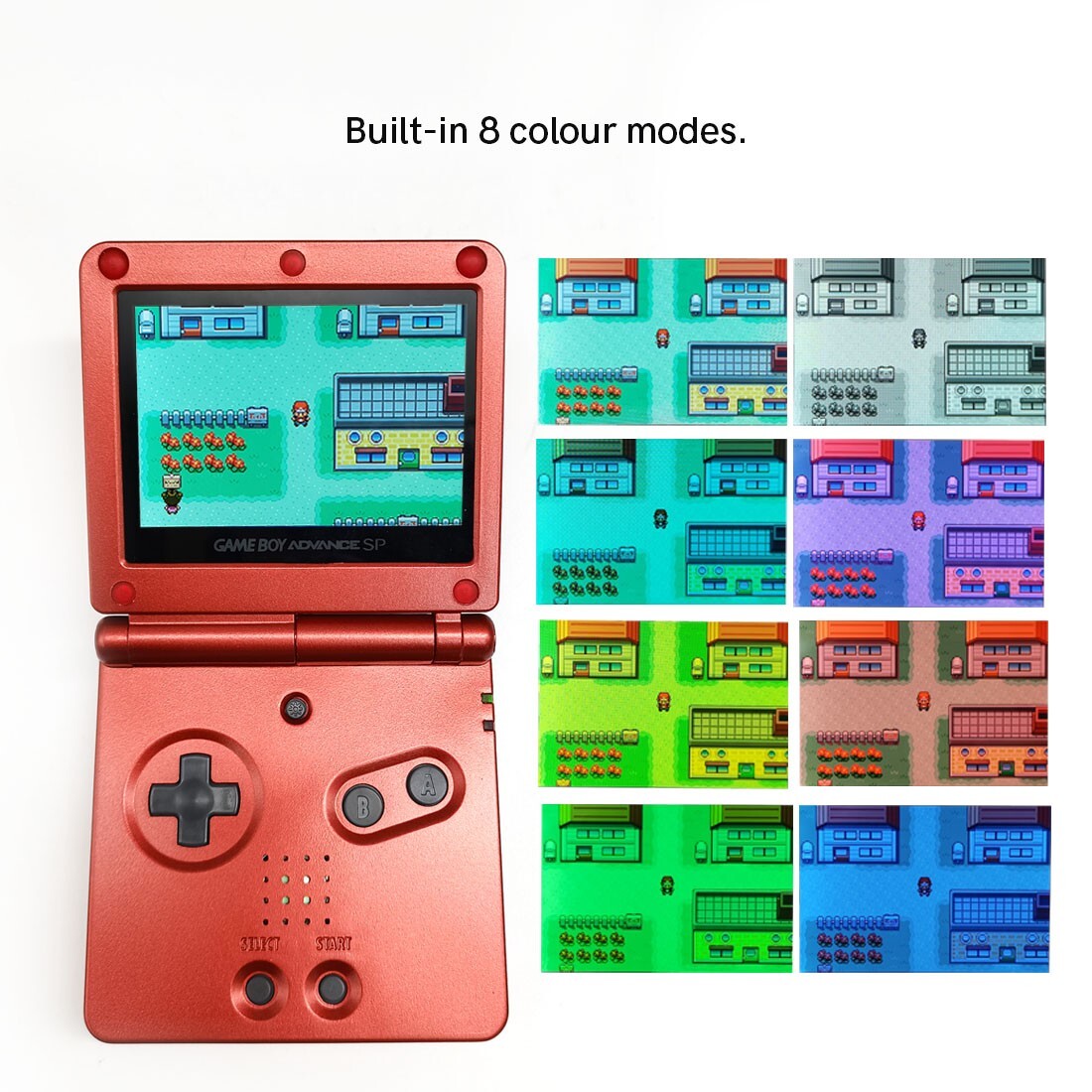 Black Game Boy Advance SP Console Built-in IPS V5 Backlight Screen 720×480