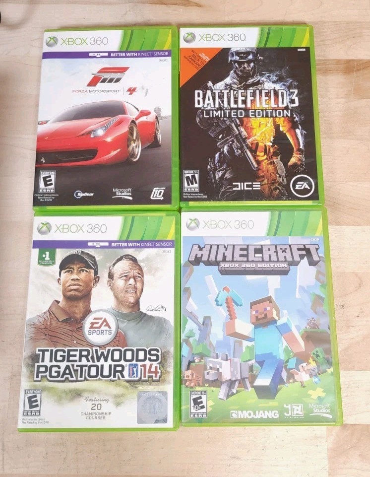 Microsoft XBox 360 S Slim Model 1439 250GB Console System 4 Games Tested