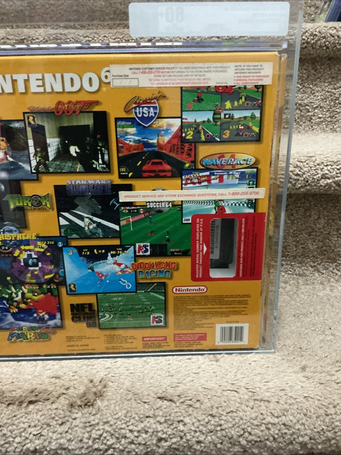 Nintendo 64 Launch Console N64 Brand New 1997 VGA Graded 80+ Q Qualified PSA