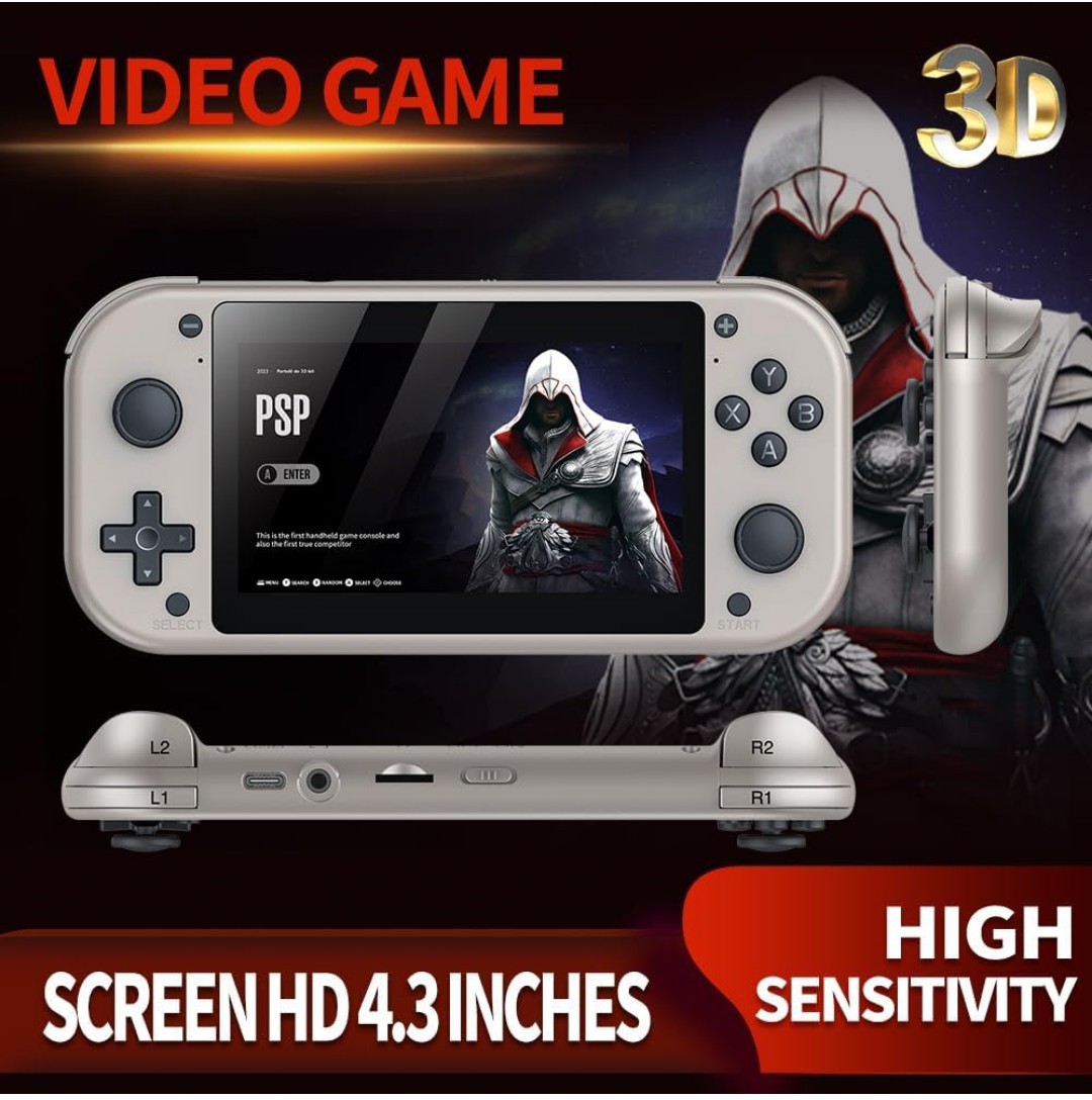 M17 Retro Handheld Game Console 4.3 Inch LCD Screen Built-in 64GB Card 20000+…