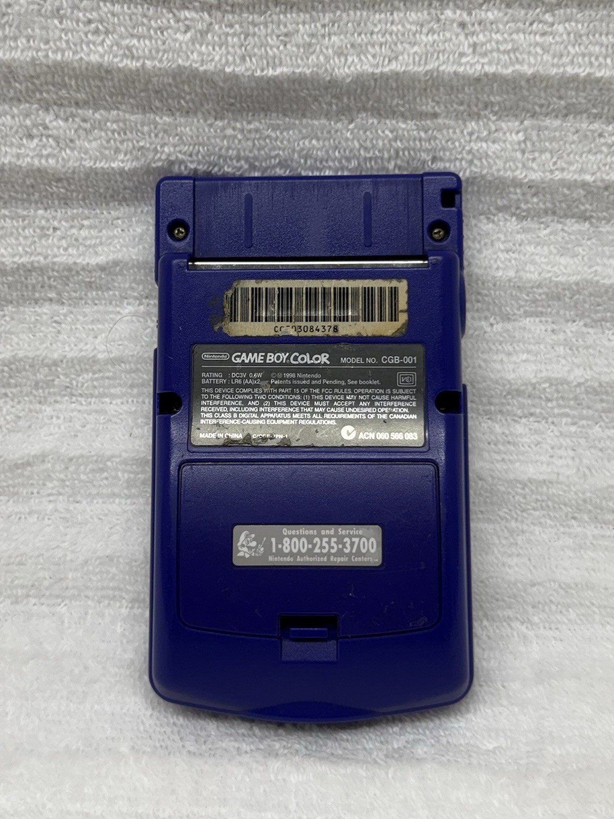 VINTAGE NINTENDO GAME BOY COLOR 1998 GRAPE PURPLE w/ TETRIS