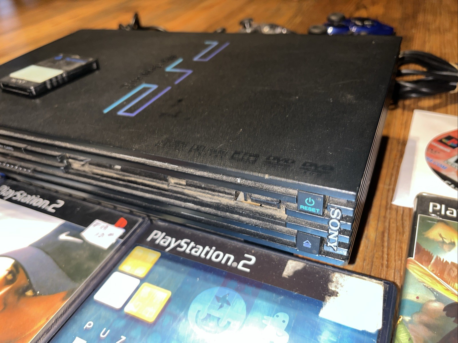 Sony PlayStation 2 PS2 Fat SCPH-35001 Console Bundle 22 Games Tested & Working