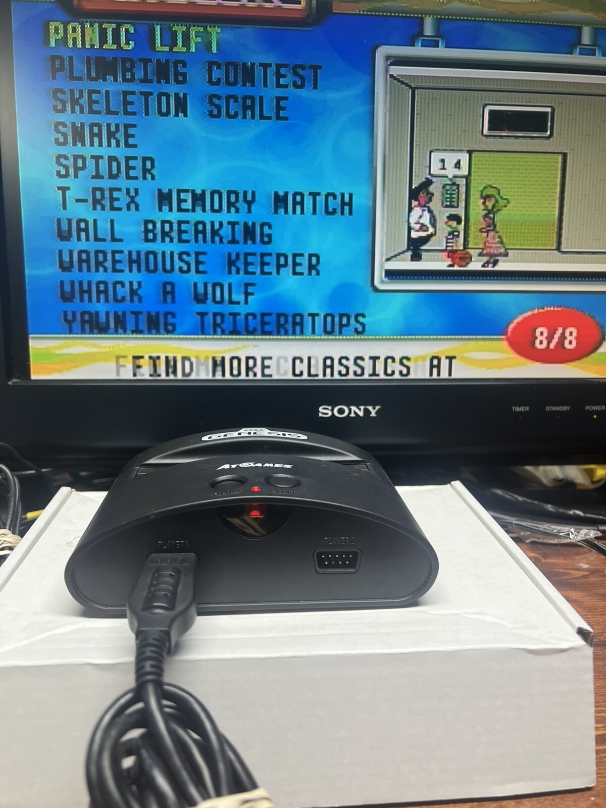 Sega Genesis Mini At Games Console w/ 80 Built-In Games + 7 Games, – TESTED