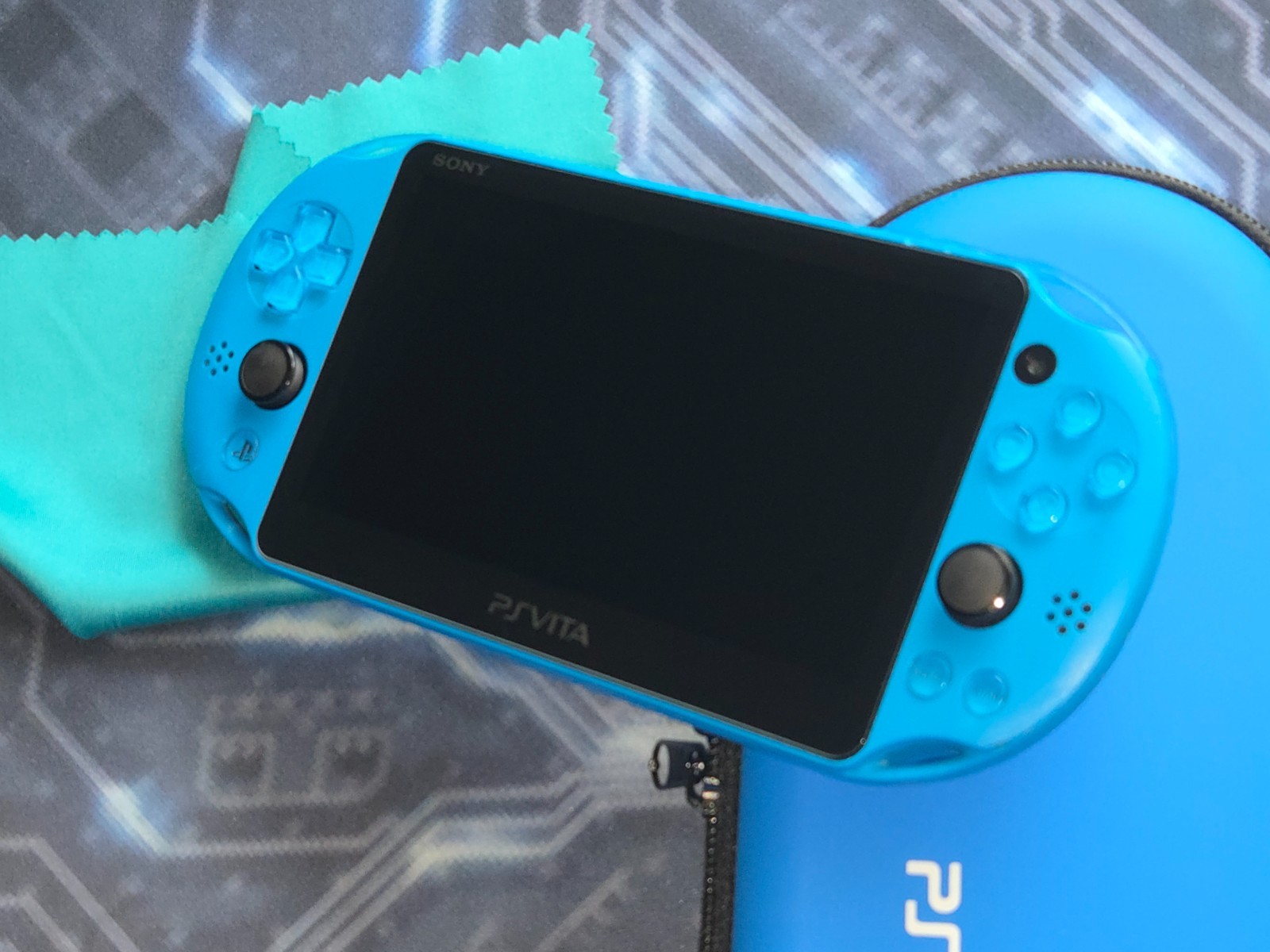 Blue Sony PlayStation PS Vita 2000 Slim – USB-C Port Upgrade + 128GB Memory Card