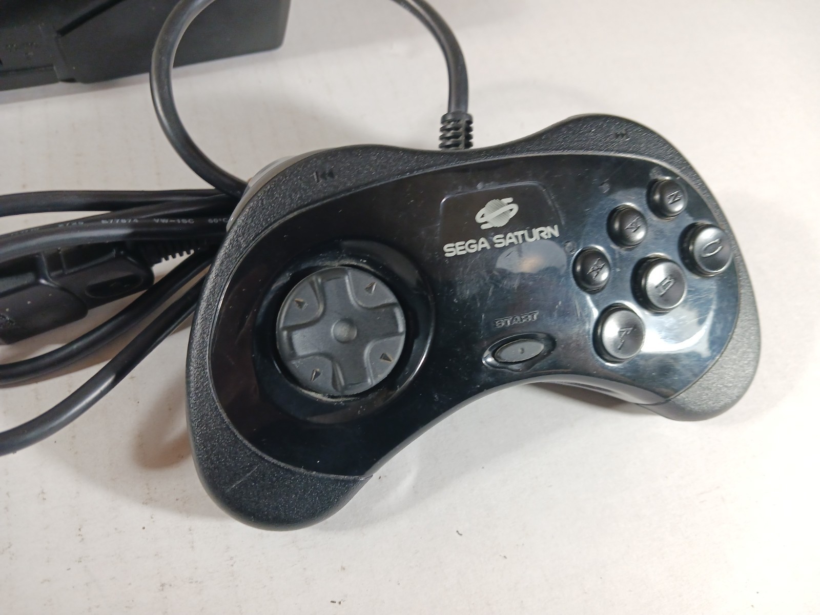 SEGA Saturn Black Console With Controller Tested With Cords Official Controller