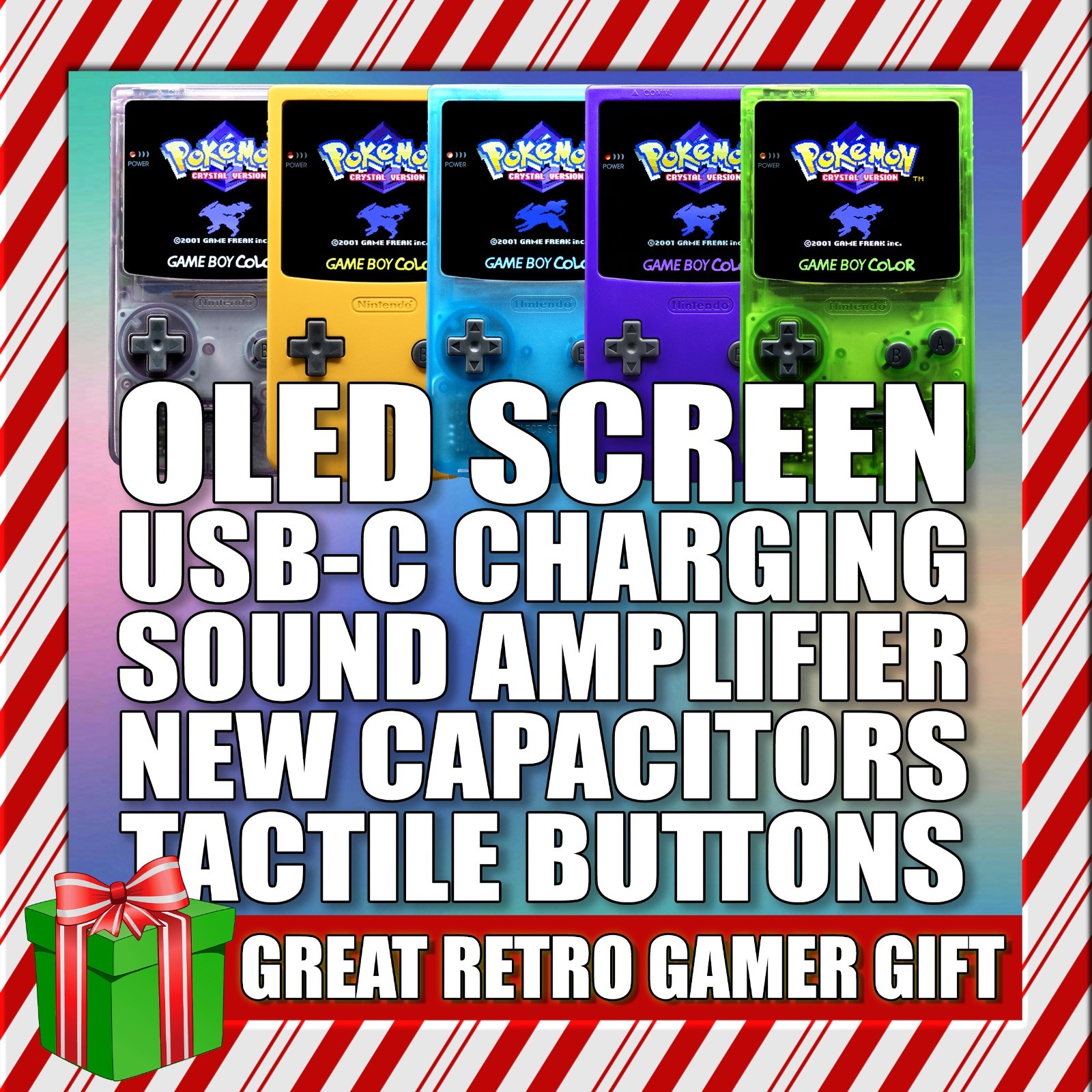 Gameboy Color *BEST SCREEN* Q5 XL Laminated IPS Console Backlit LCD GBC Game Boy