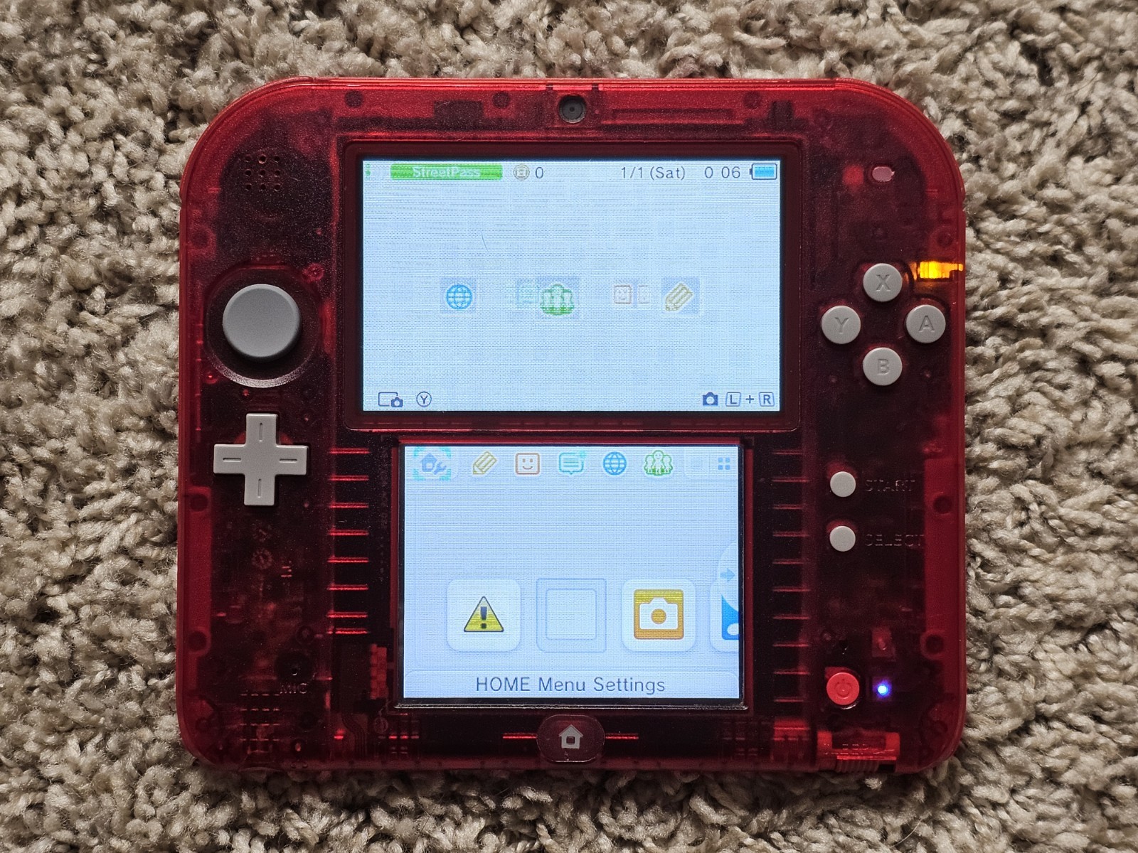 128GB Pokemon Omega Ruby Nintendo 2DS Clear Red Console Transparent Limited 3DS
