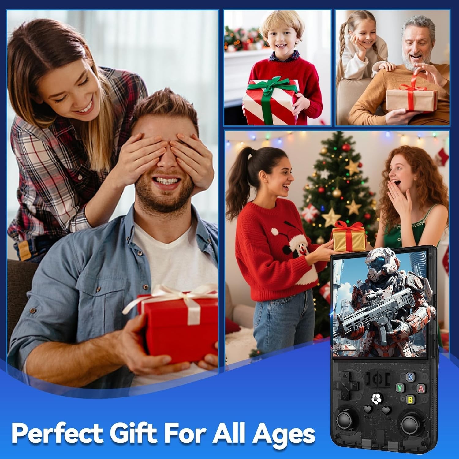 Ergonomic R36MAX Retro Console with 22,000+ Games – 4″ Screen, Linux System
