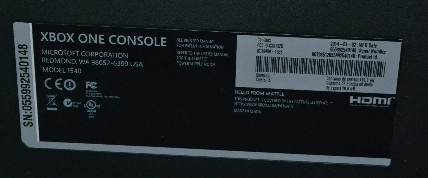 Microsoft Xbox One 500GB Console – Black (1540) Power Cord & Original Box Tested