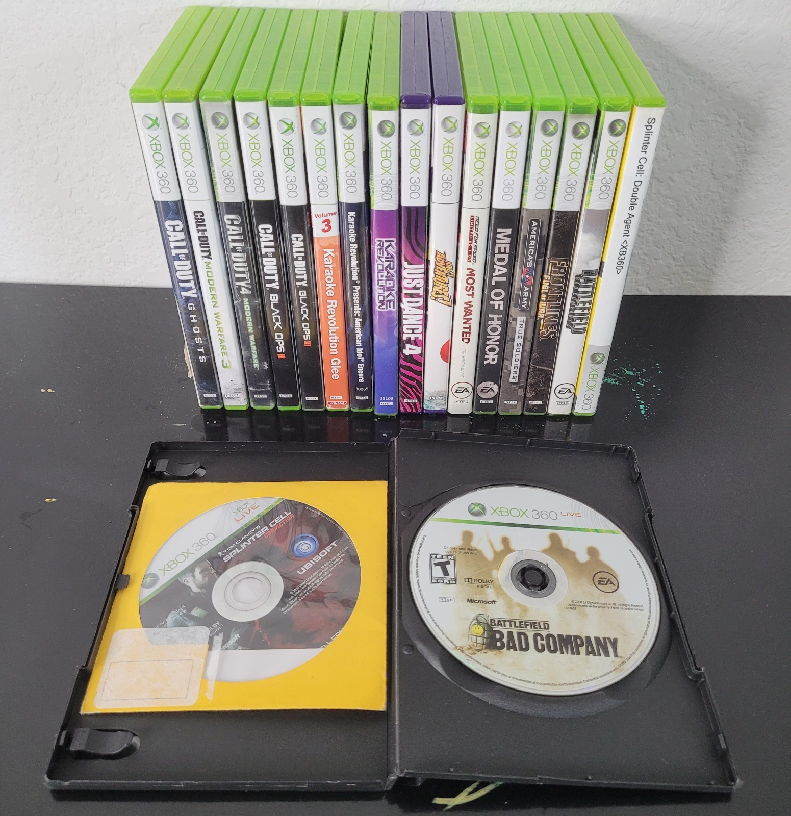 Xbox 360 S White Model 1439 Console 19 Game Bundle Kinect Nyko Tested Working