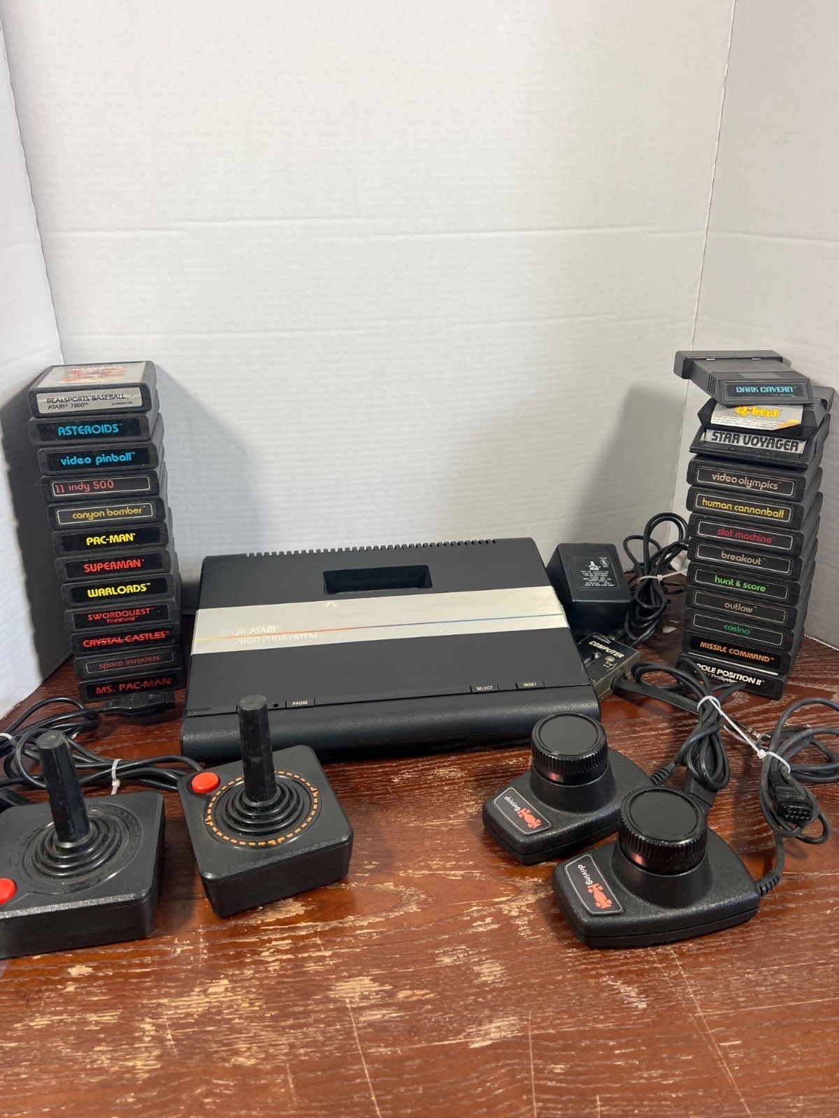 Atari 7800 ProSystem Console With Joysticks Paddle Controllers & 26 Game Cartrid