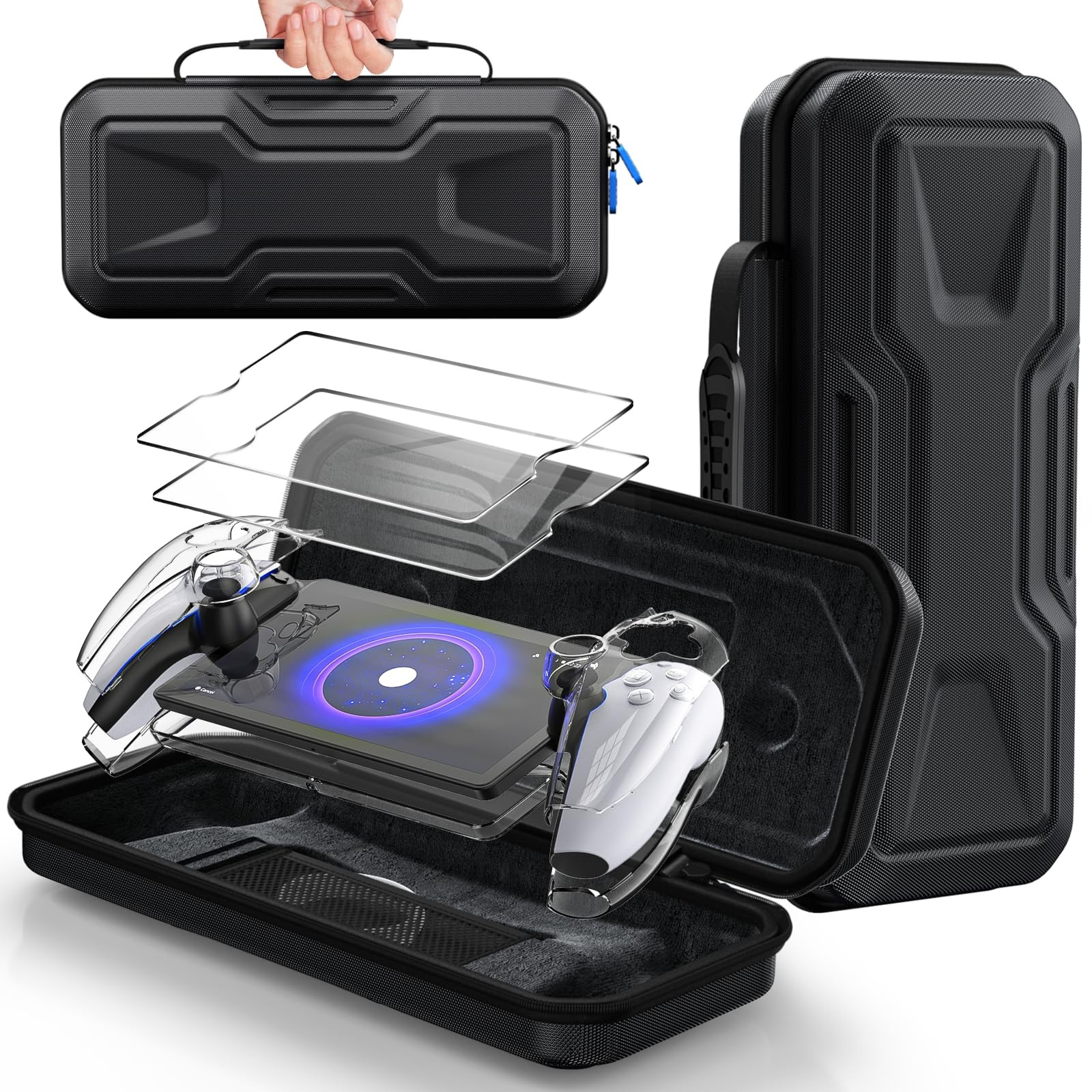 FYOUNG 3 in 1 Accessories Bundle for Playstation Portal, Medium, Black