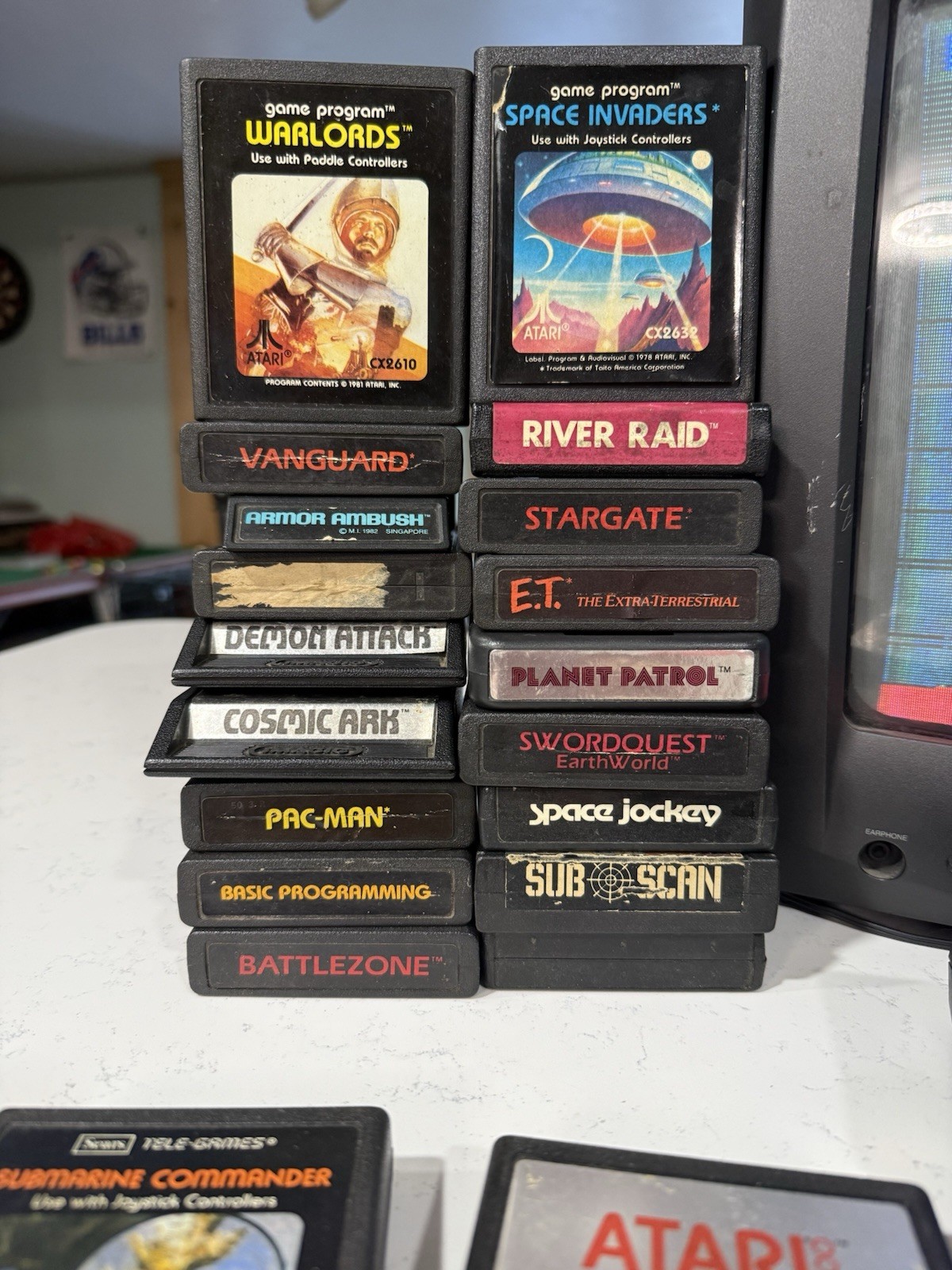 Atari 2600 Jr Console Bundle Box 21 Games 2 Joysticks Keyboard Controller Tested