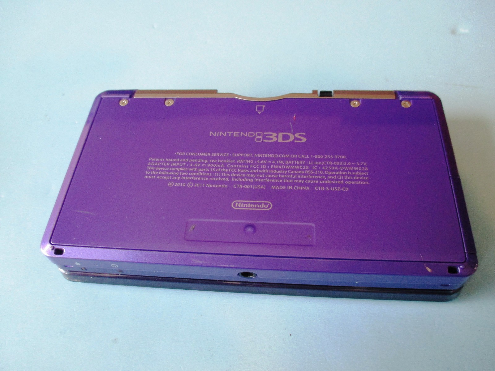 Nintendo 3DS Midnight Purple System w/Charger FREE Shipping!