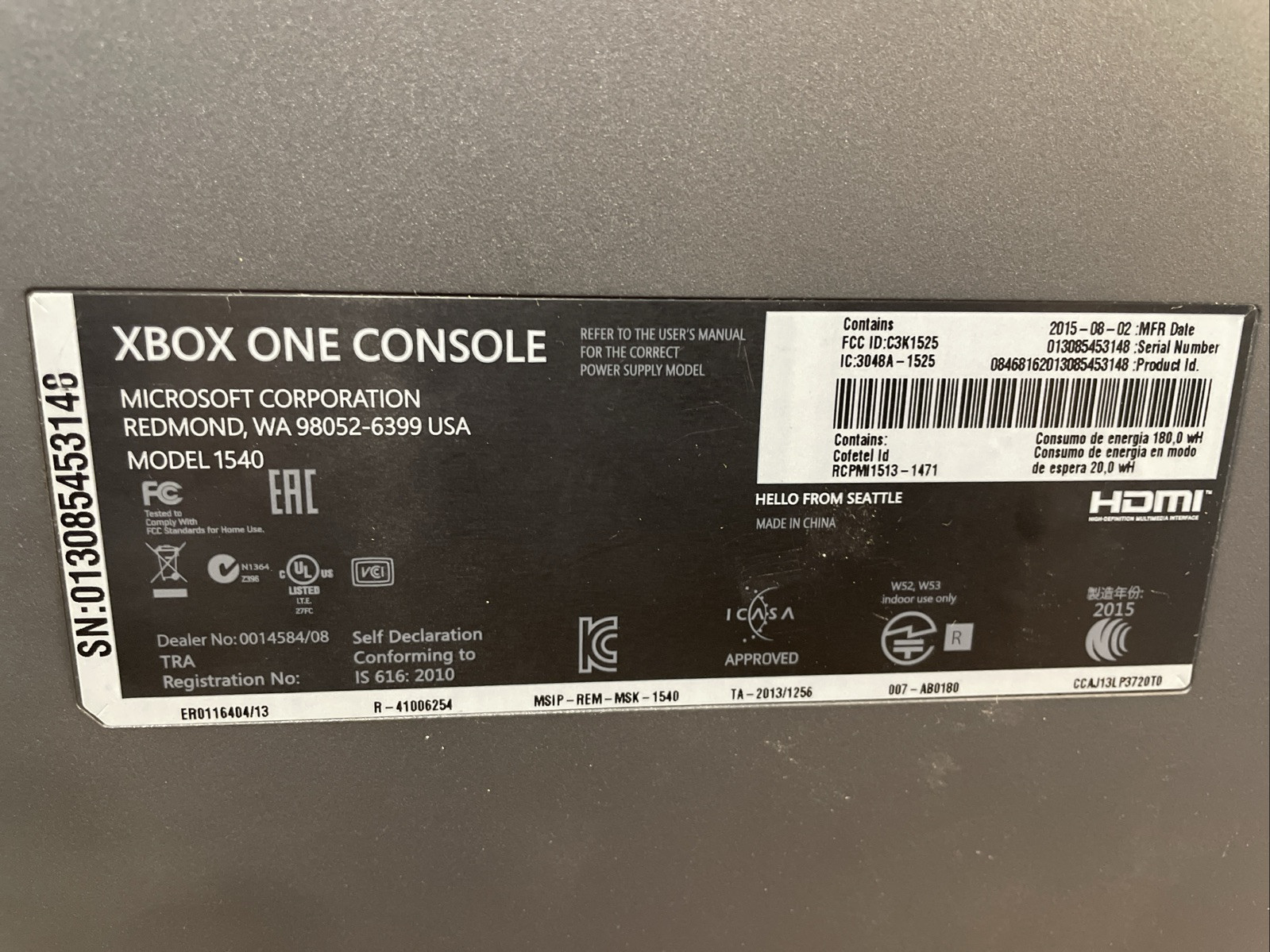 Microsoft Xbox One Halo 5: Guardians Limited Edition 1TB. Complete w/ Game