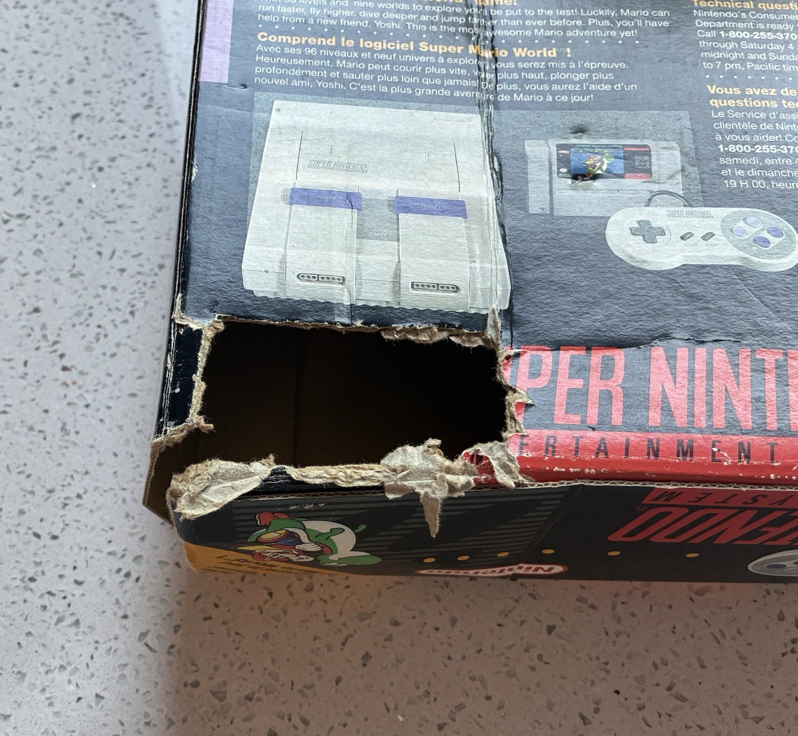 1993 Super Nintendo NES SNES Set Console Original BOX ONLY – Fair Condition