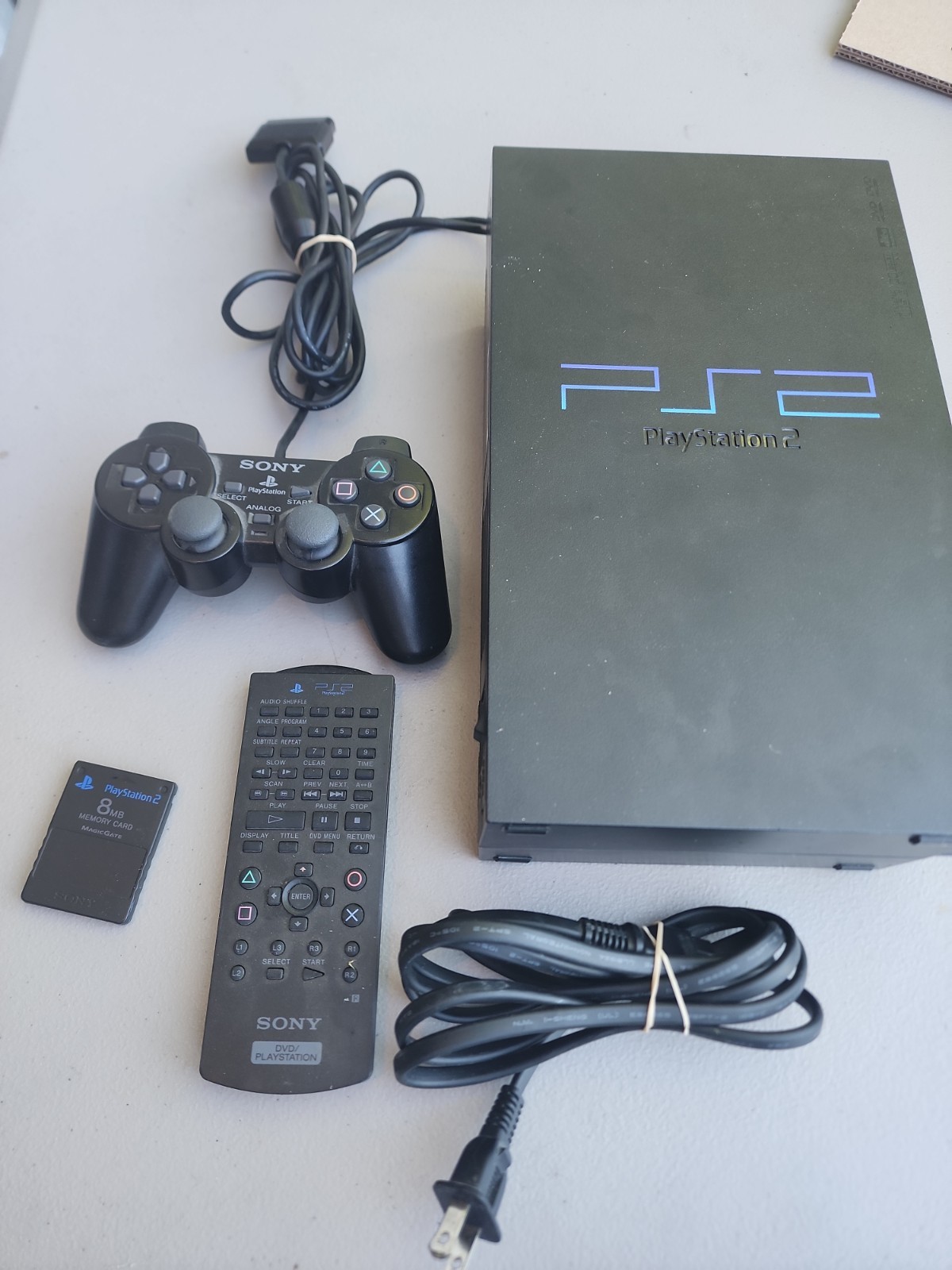 Sony PS 2 Console + 8 MB Memory Card – Black Used Working Controller Remote