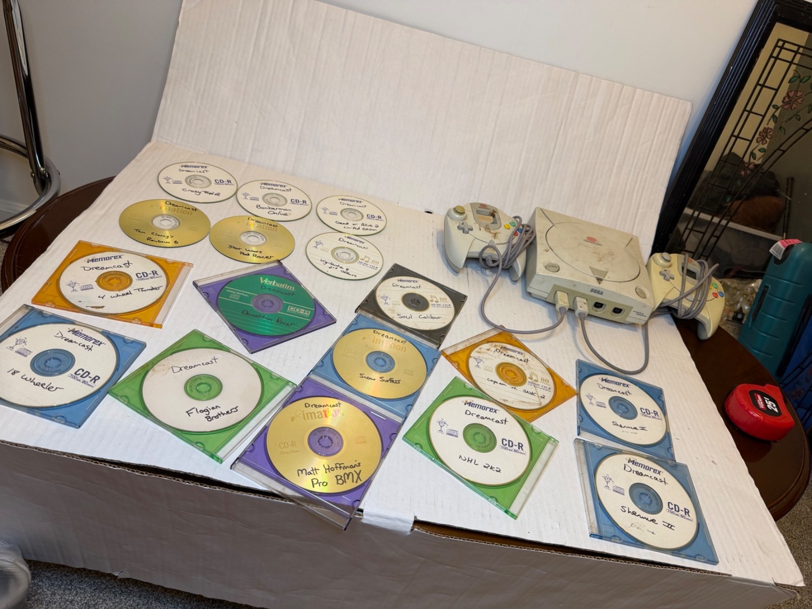 Sega Dreamcast Console Bundle w/ 2 Original Controllers Untested No Cords As-Is