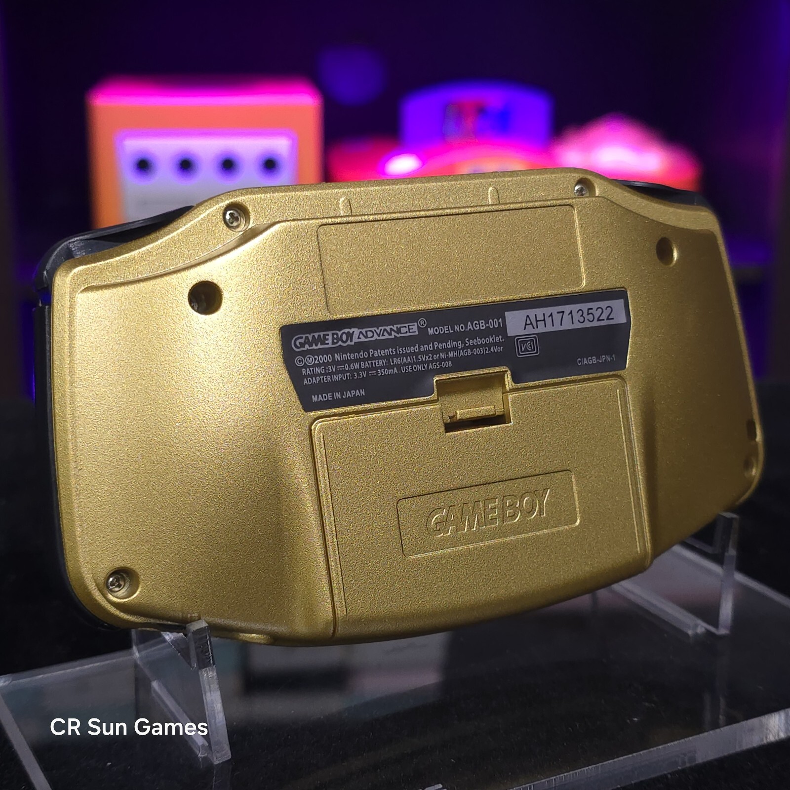 Gold Pokemon Game Boy Advance GBA Console with iPS V5 Backlight Backlit LCD MOD