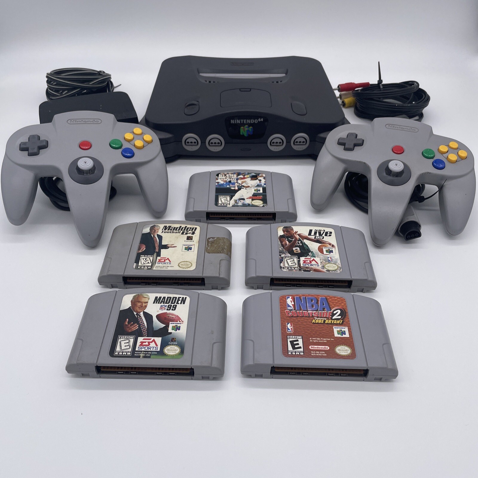 Nintendo N64 System Console (2) Official Controller (5) Games Bundle Lot NUS-001