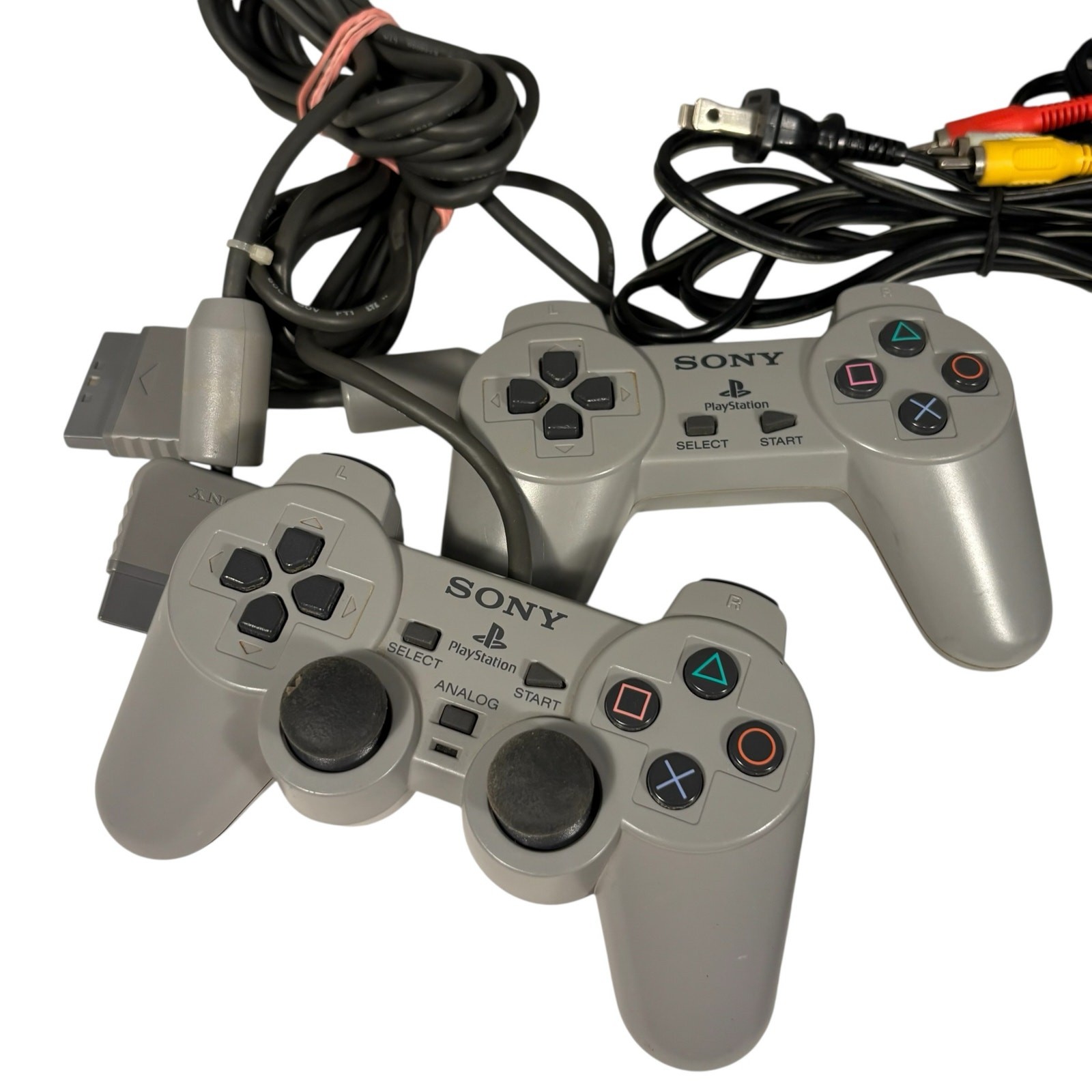 Sony Playstation 1 PS1 Game Console 3 Remotes Cables Game Enhancer TESTED WORKS