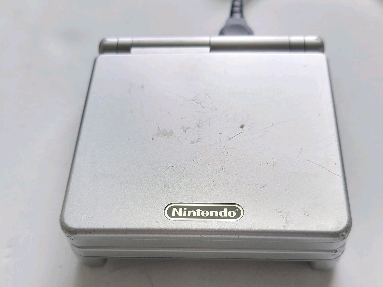 Nintendo Game Boy Advance SP Handheld System WithCharger Silver AGS 001 Working